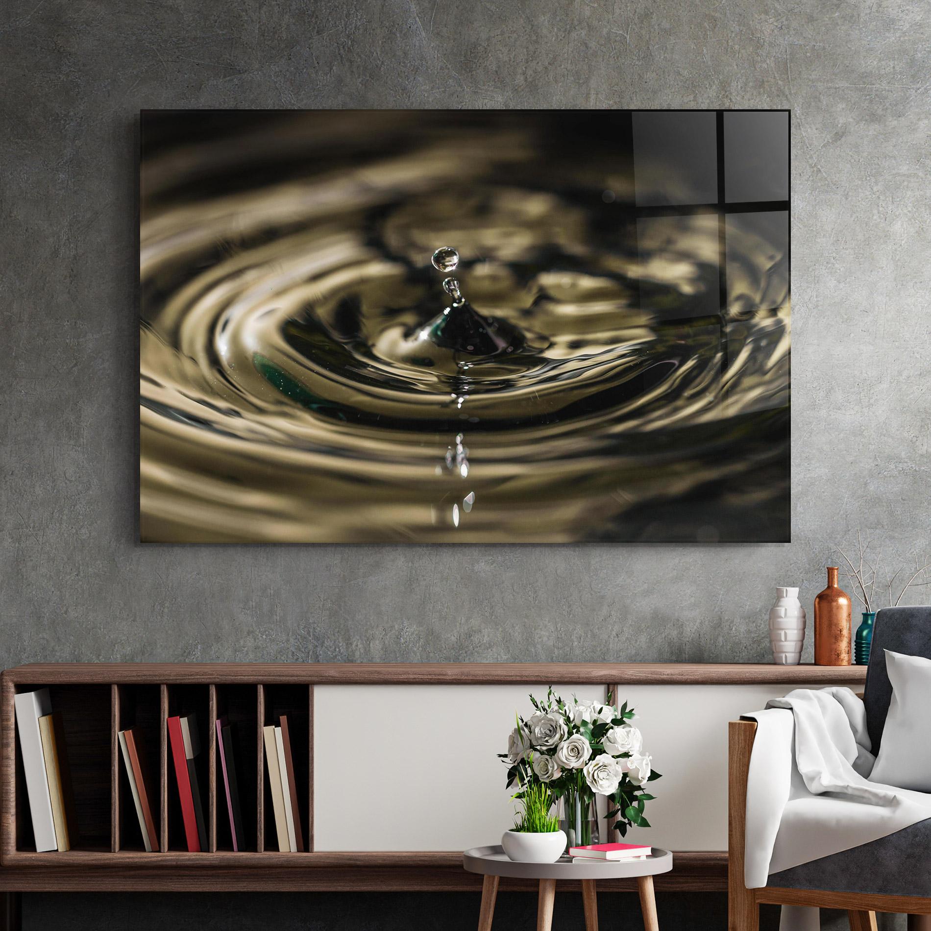 Glasbild Brown Water Drop mockup 2