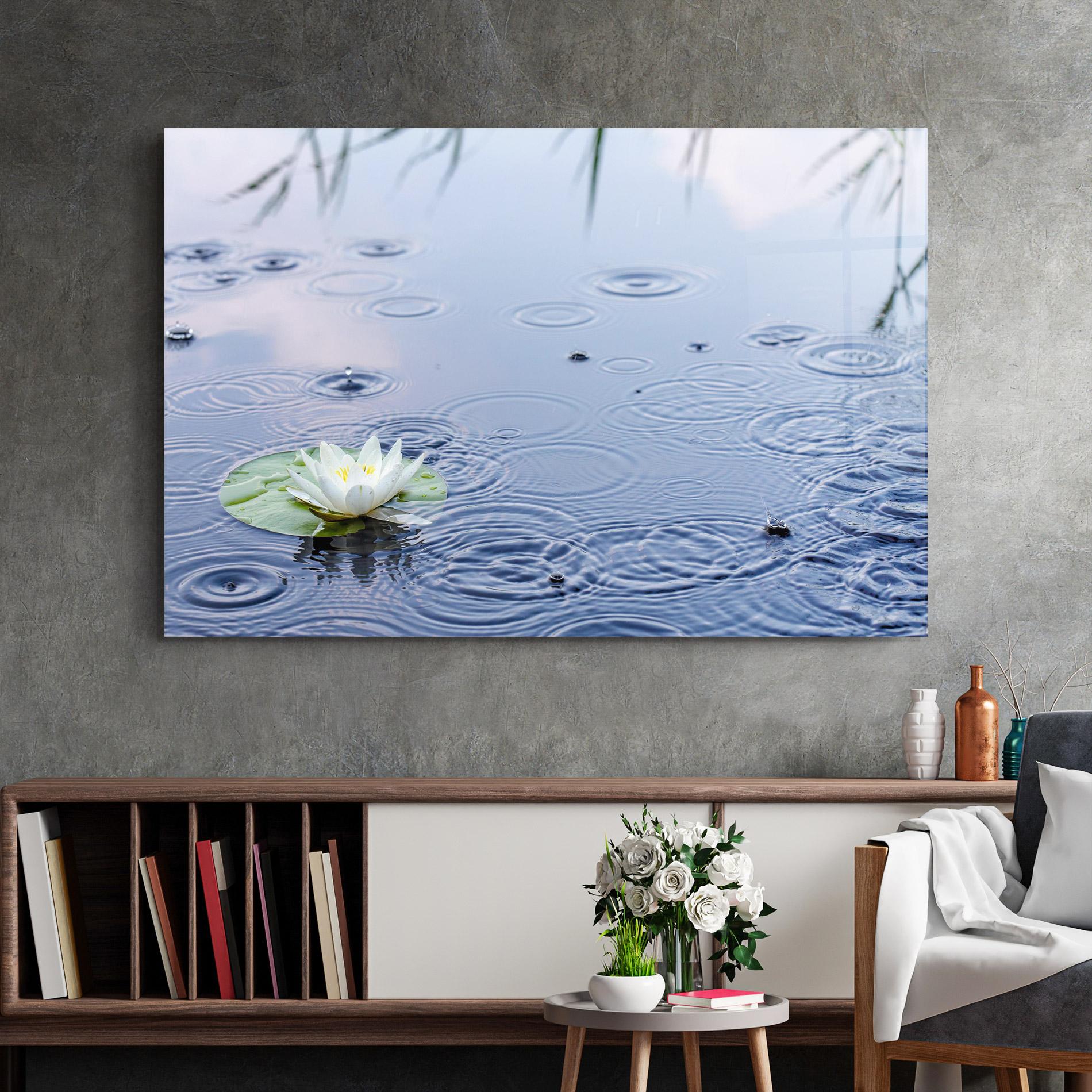 Glasbild Clear Lake Rain mockup 2