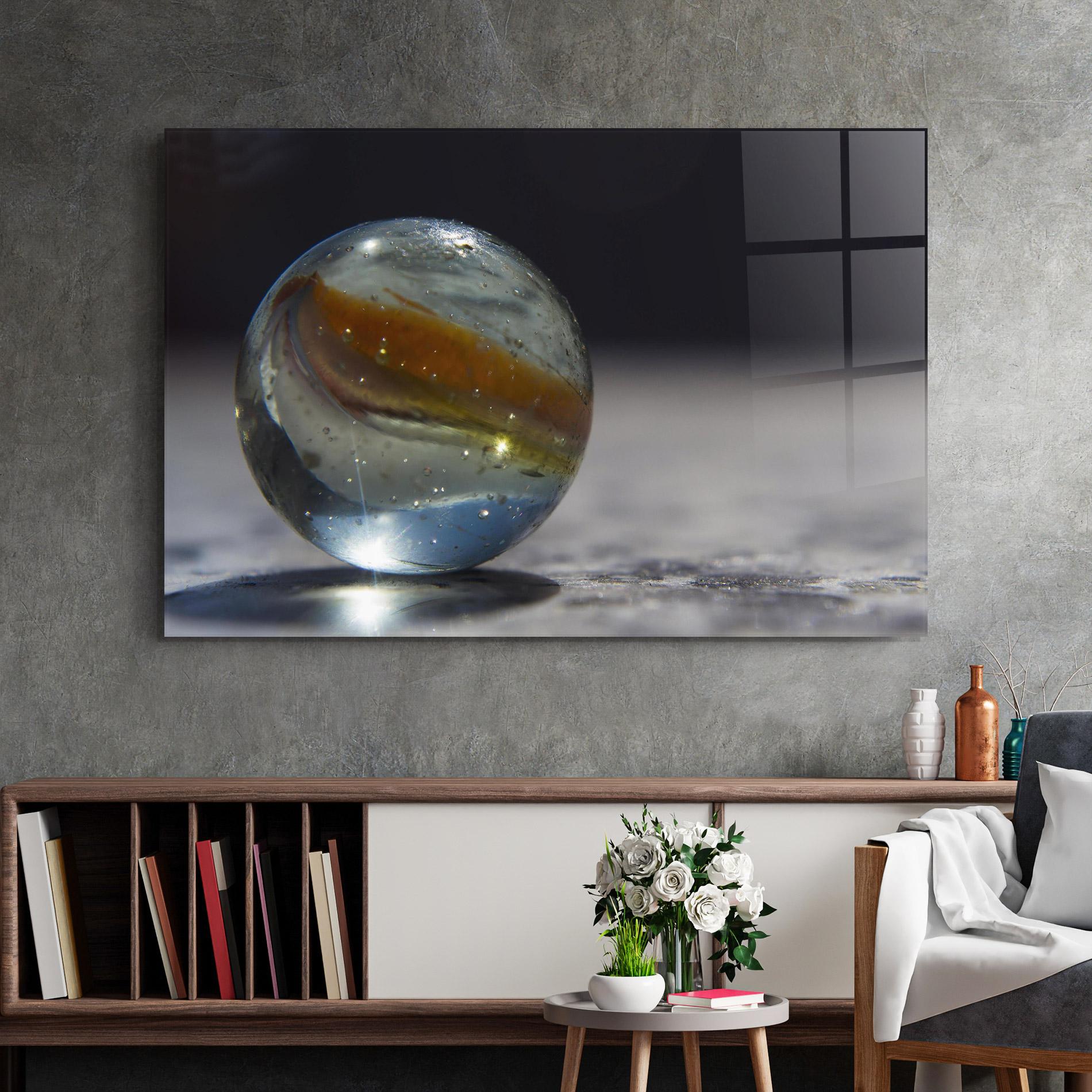 Glasbild Colorful Glass Sphere mockup 2