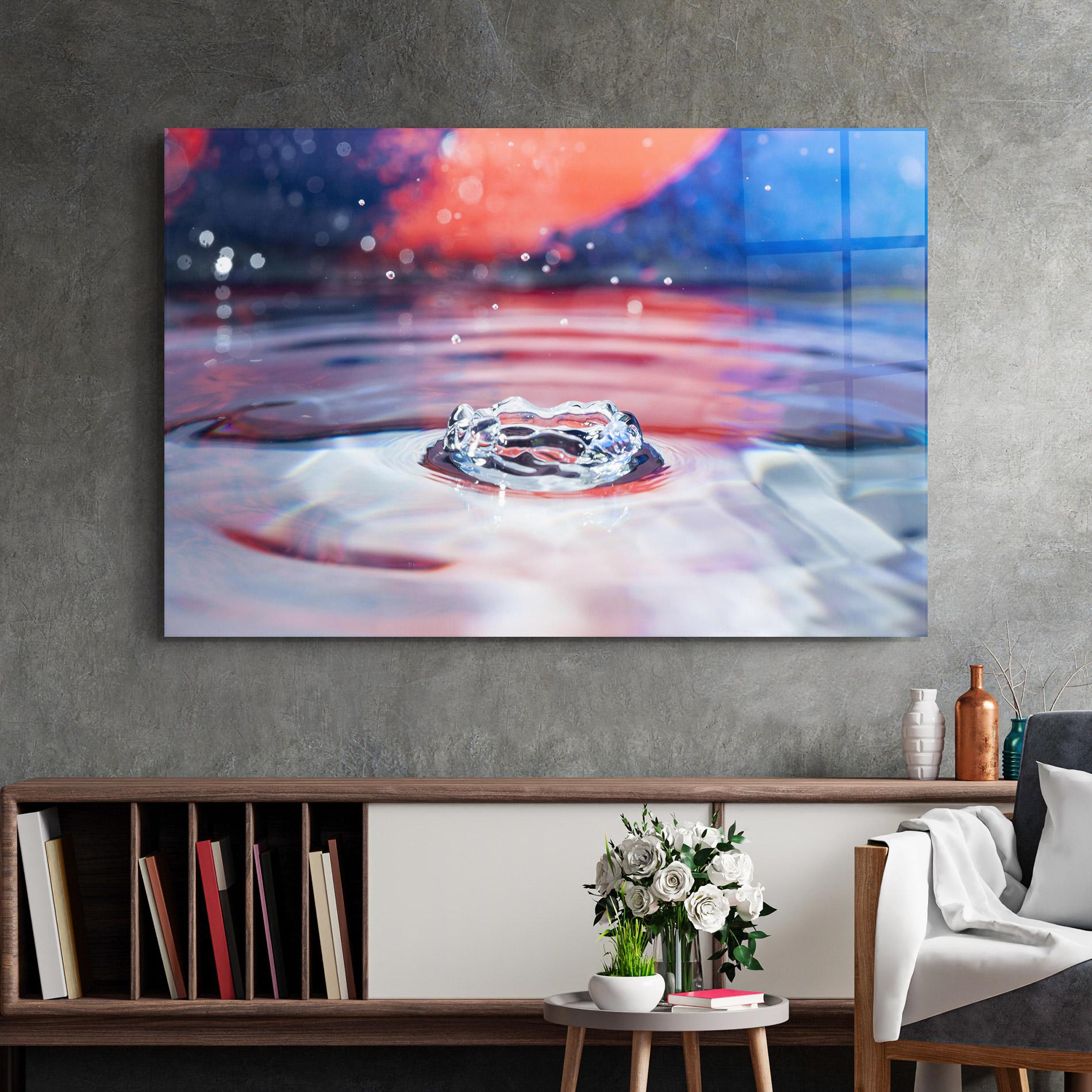 Glasbild Colorful Water Surface mockup 2