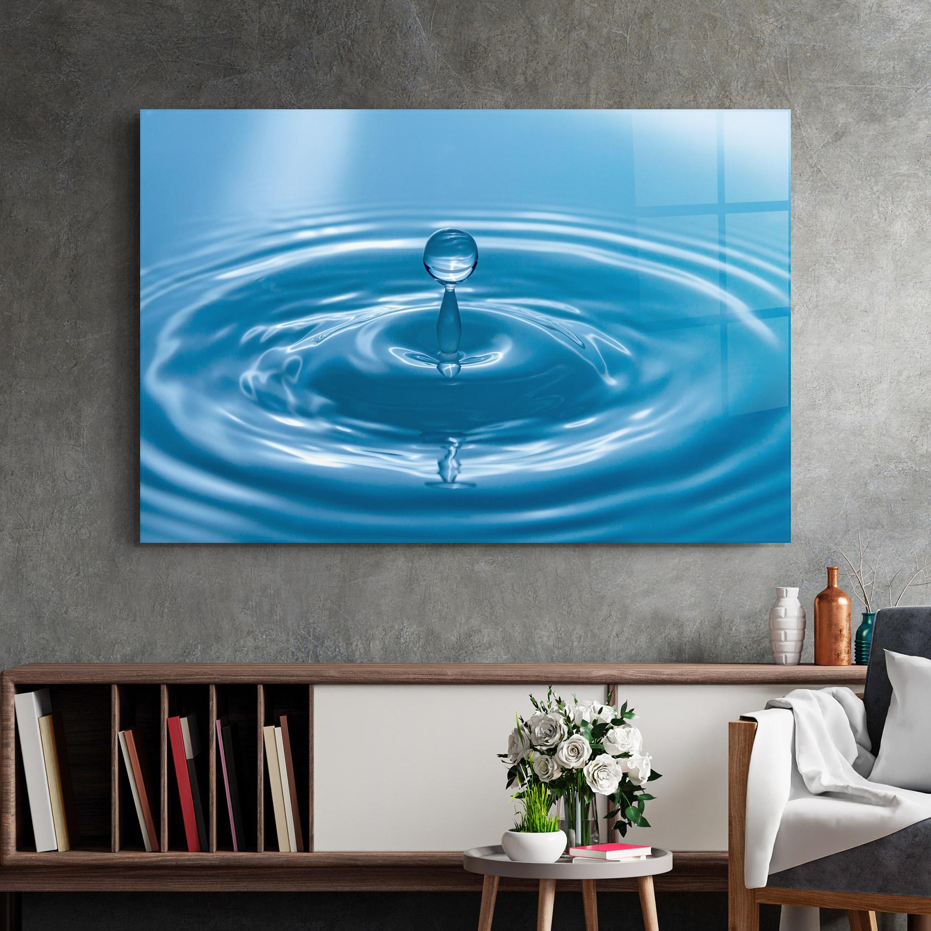 Glasbild Drop Close Up mockup 2