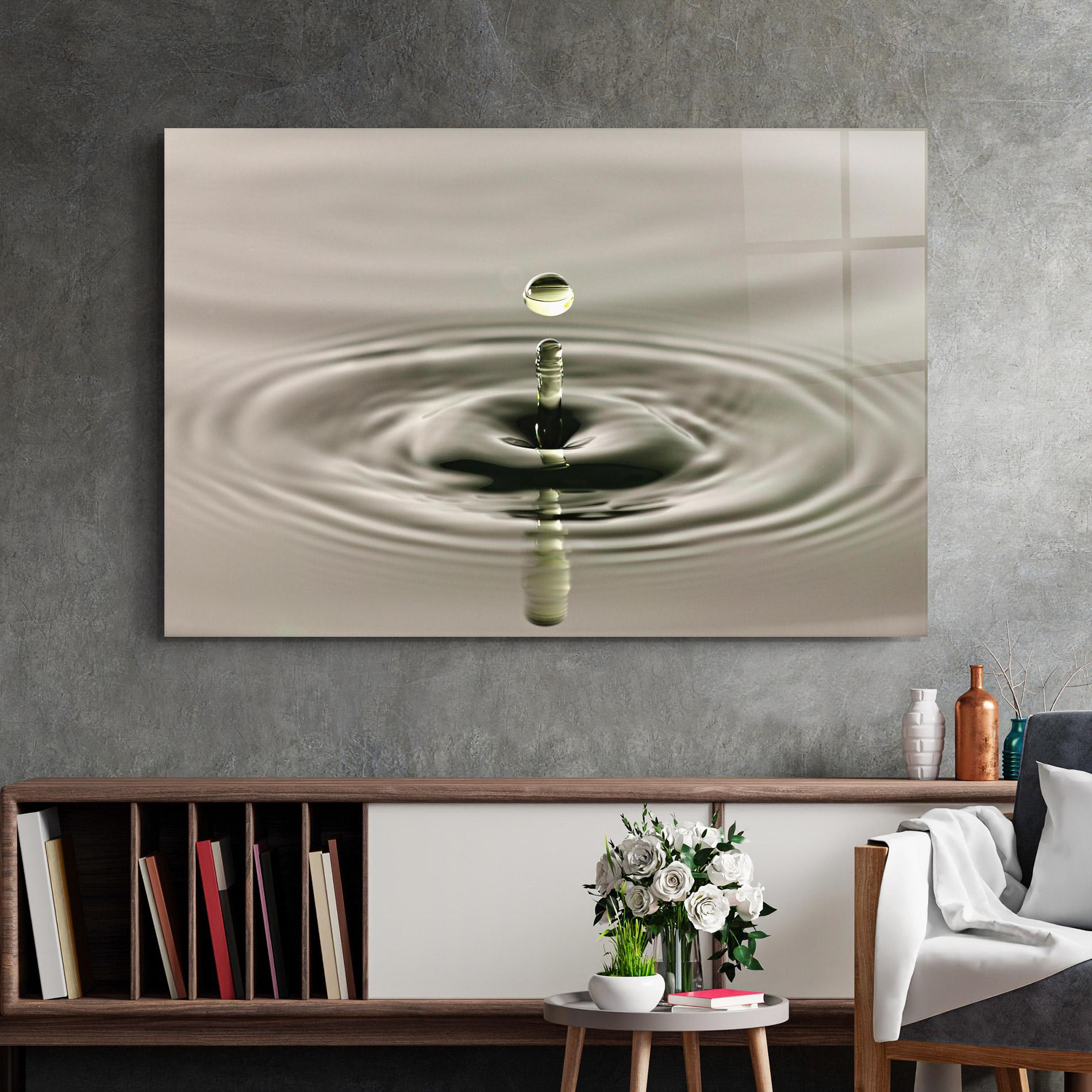 Glasbild Green Water Drop mockup 2