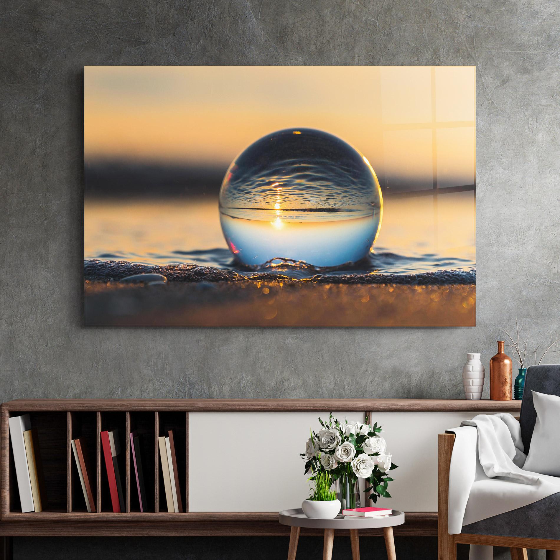 Glasbild Water Bubble Reflecting mockup 2
