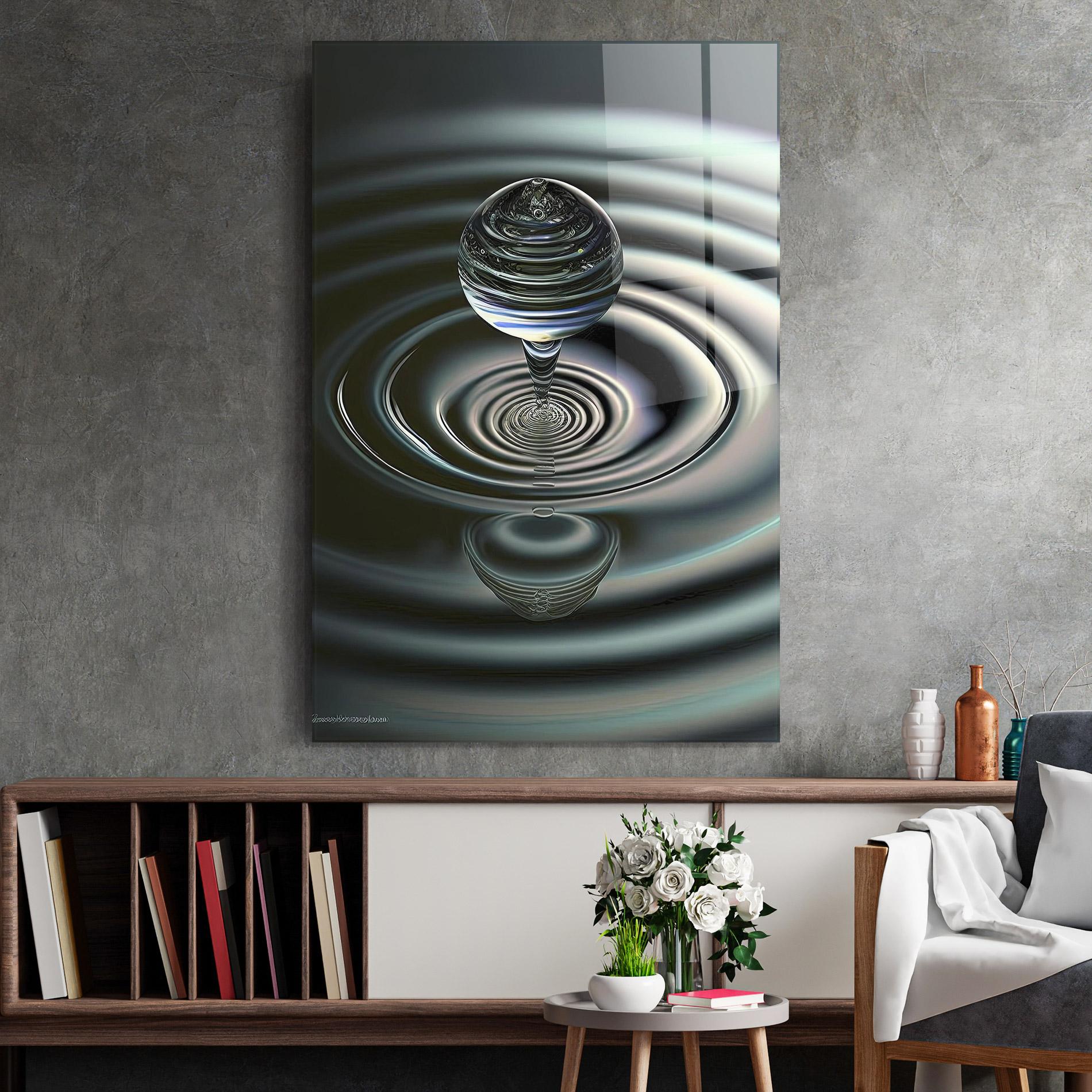 Glasbild Beautiful Water Drop mockup 2