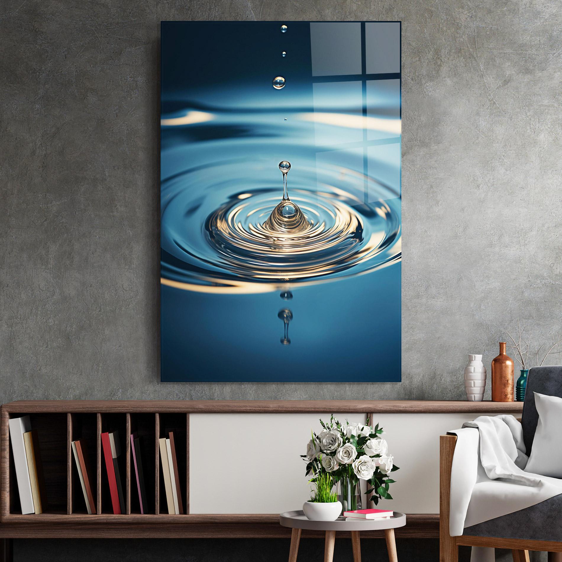 Glasbild Cream Water Drop mockup 2