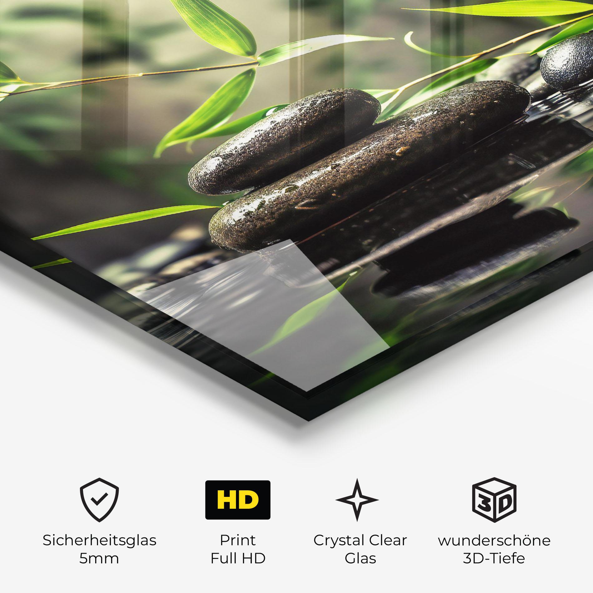 Glasbild Bamboo Plant Water mockup 3