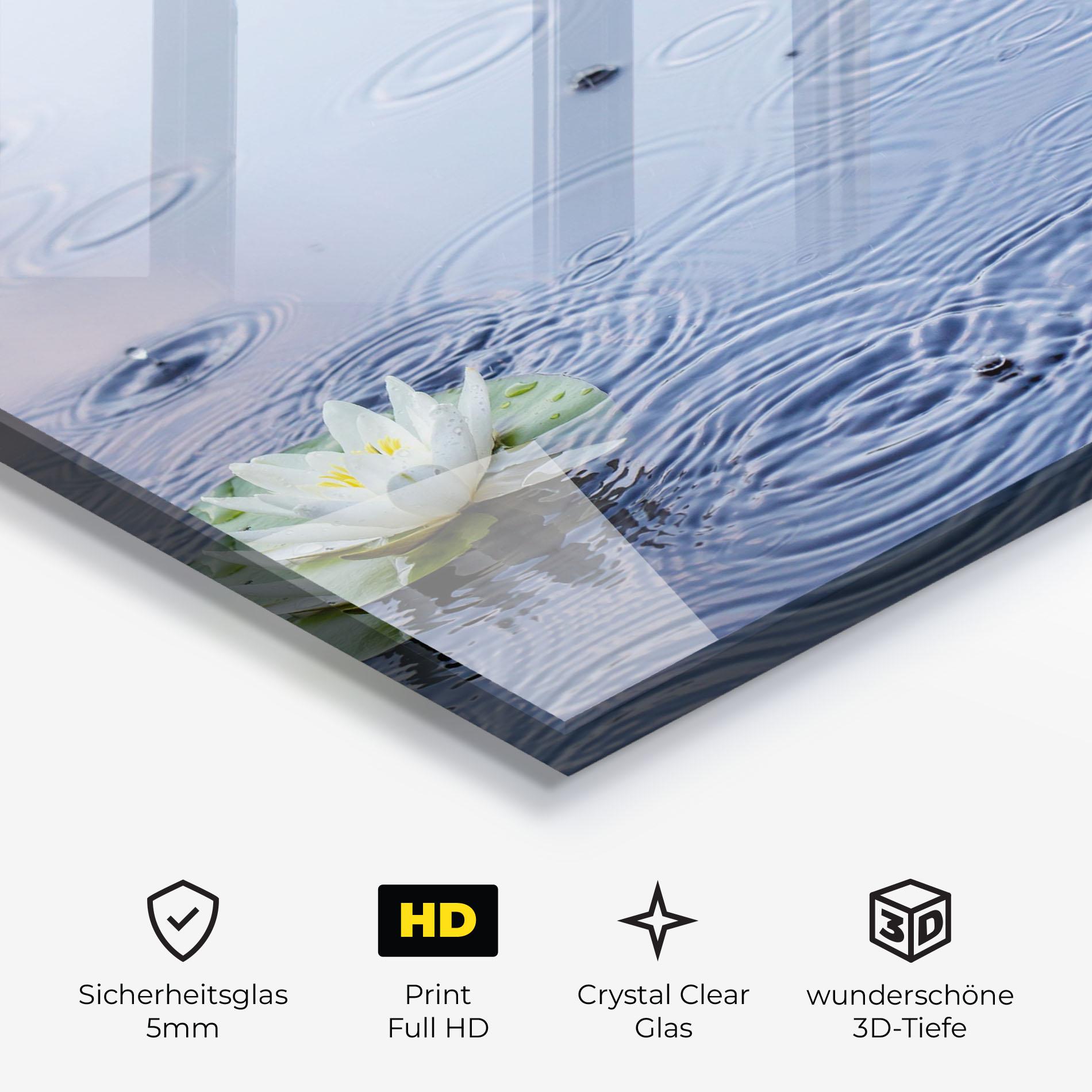 Glasbild Clear Lake Rain mockup 3