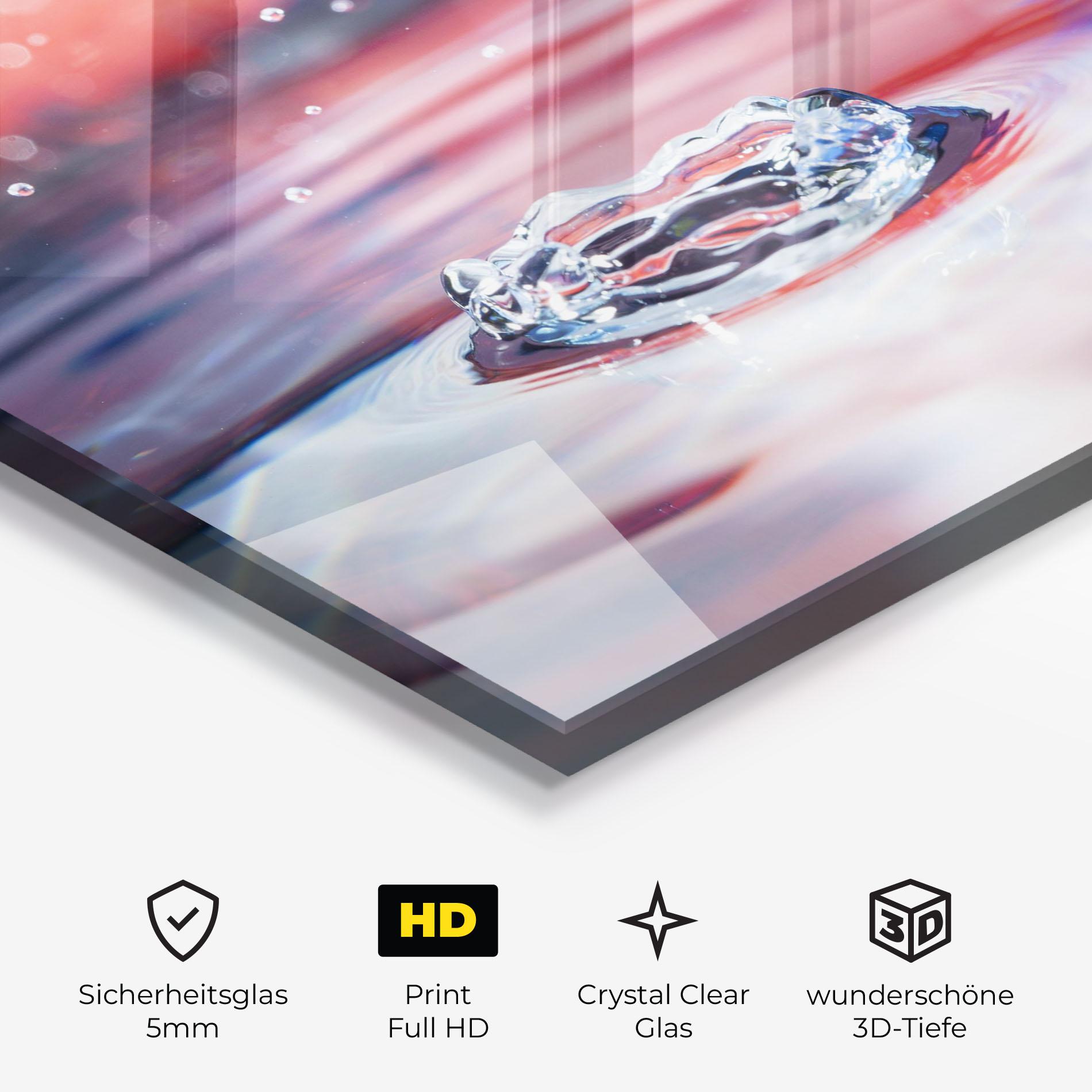 Glasbild Colorful Water Surface mockup 3