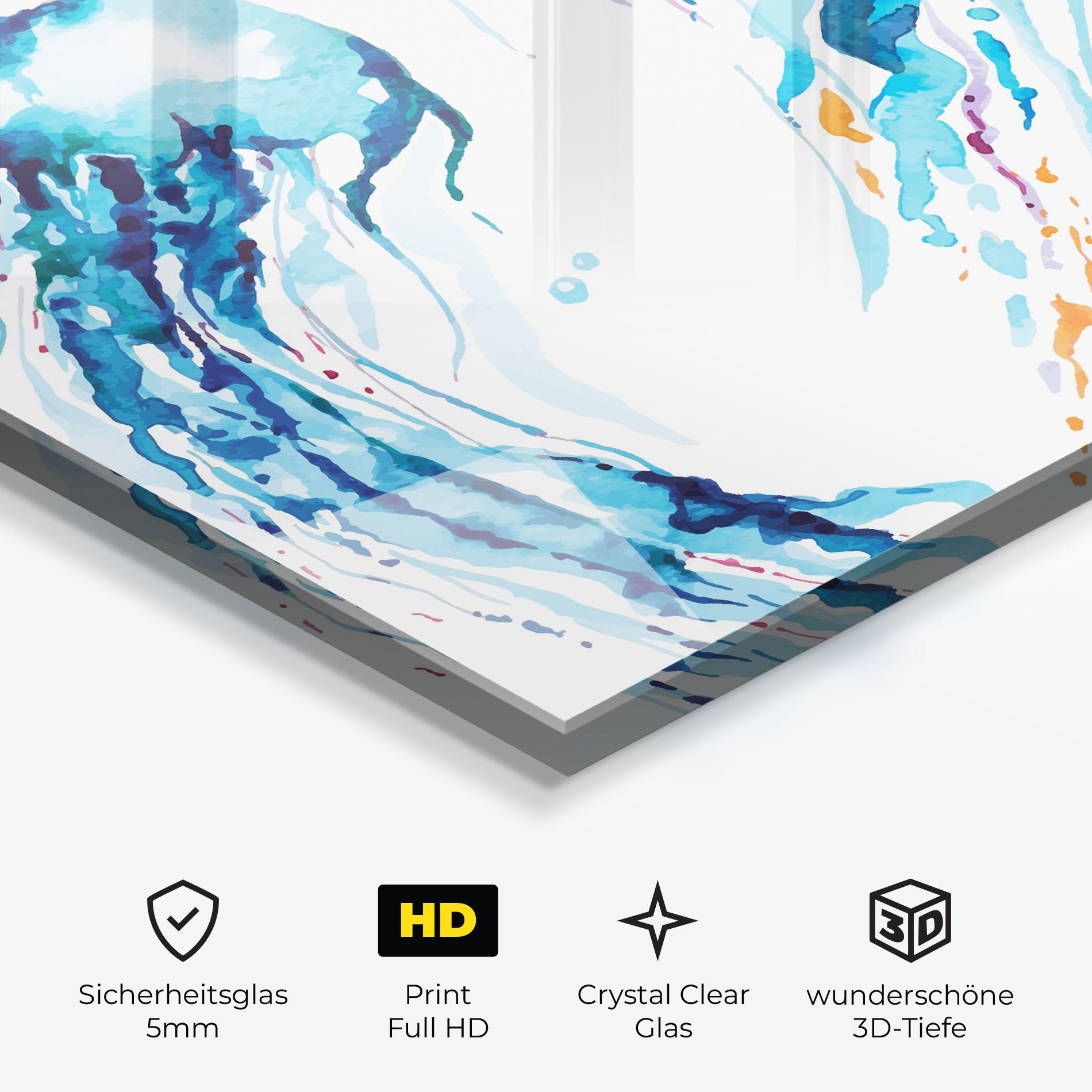 Glasbild Jellyfish Watercolor mockup 3