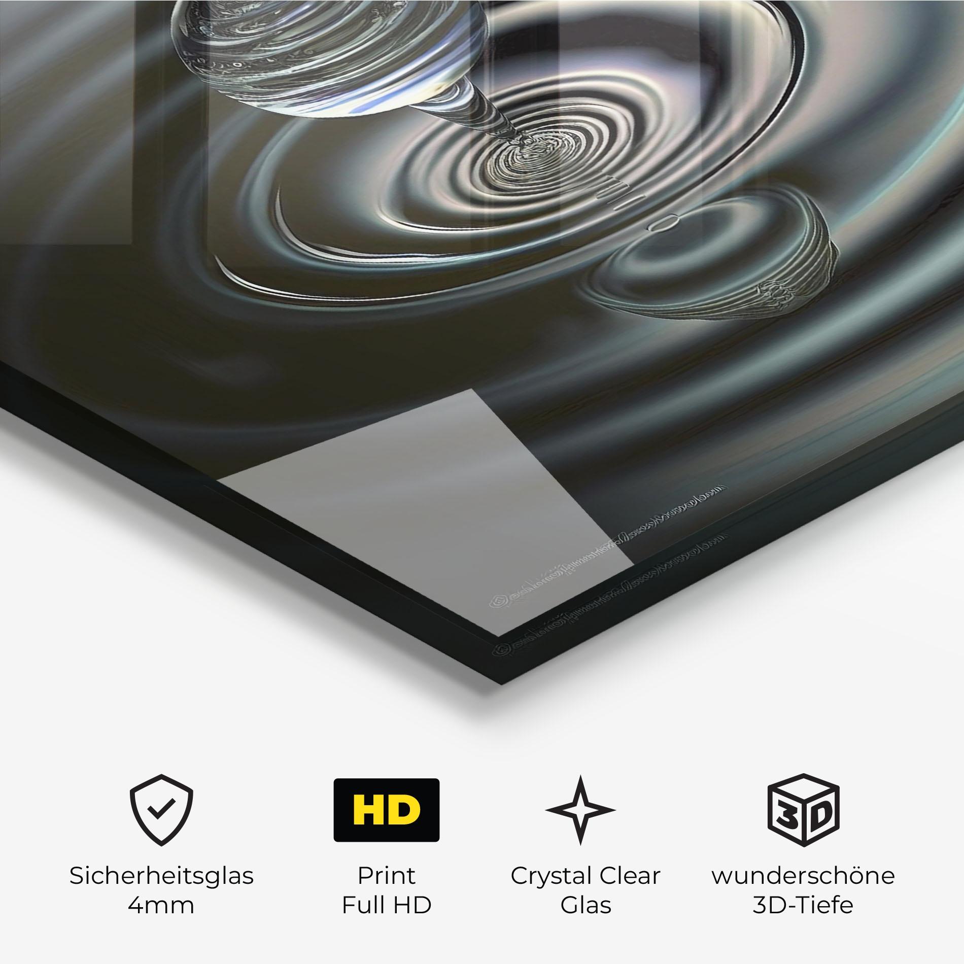 Glasbild Beautiful Water Drop mockup 3