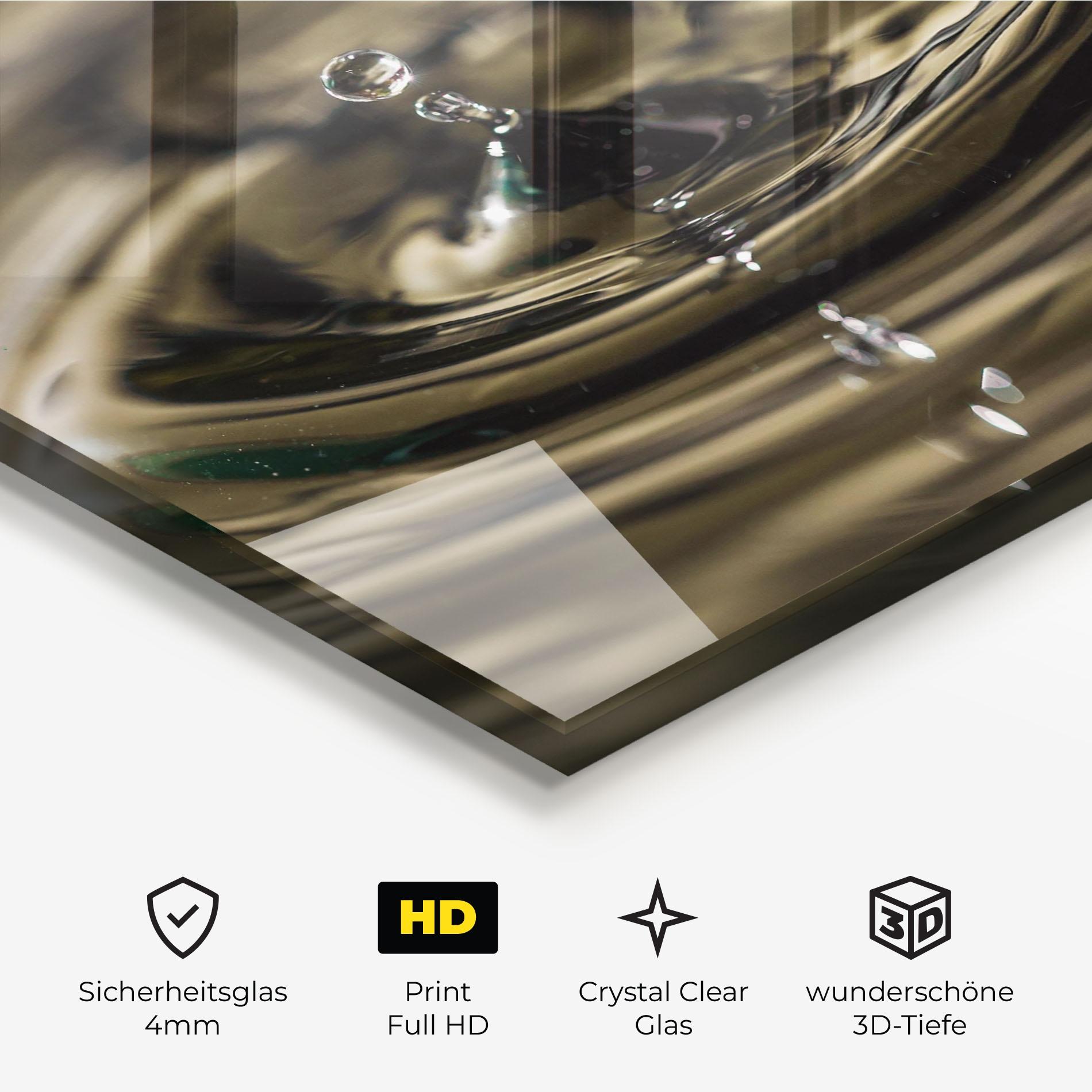 Glasbild Brown Water Drop mockup 3