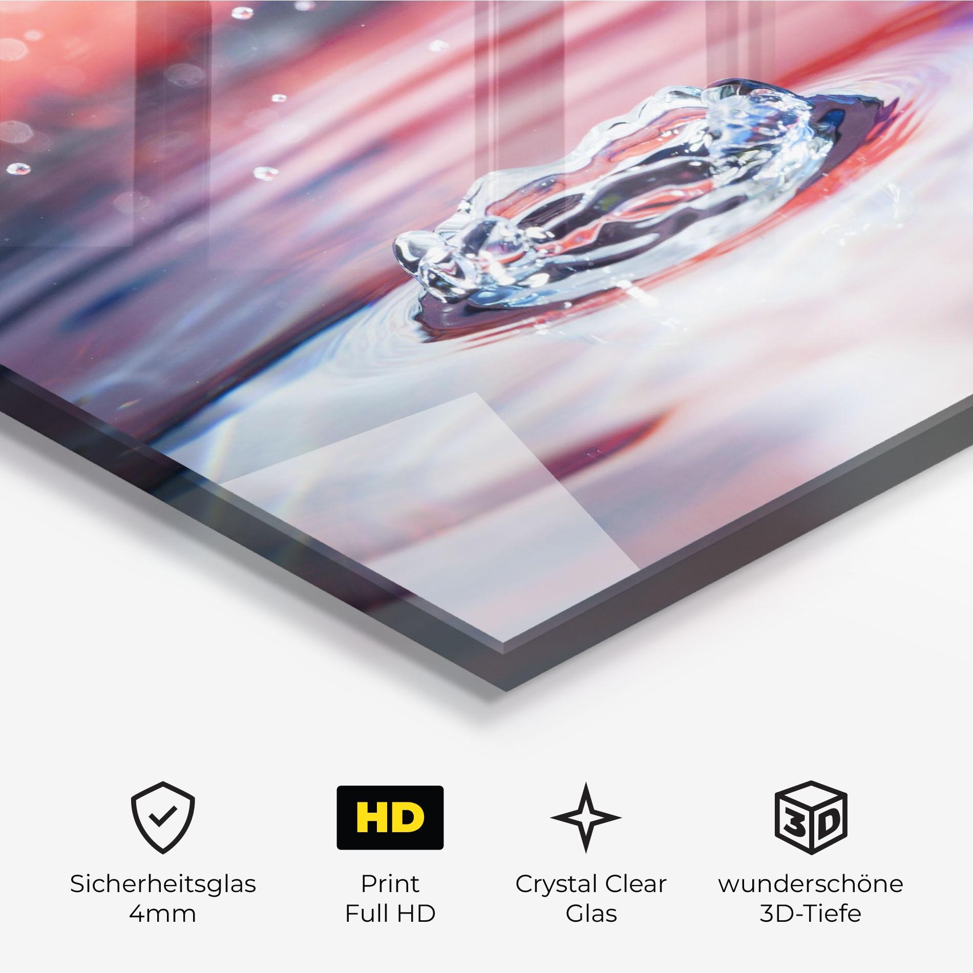 Glasbild Colorful Water Surface mockup 3