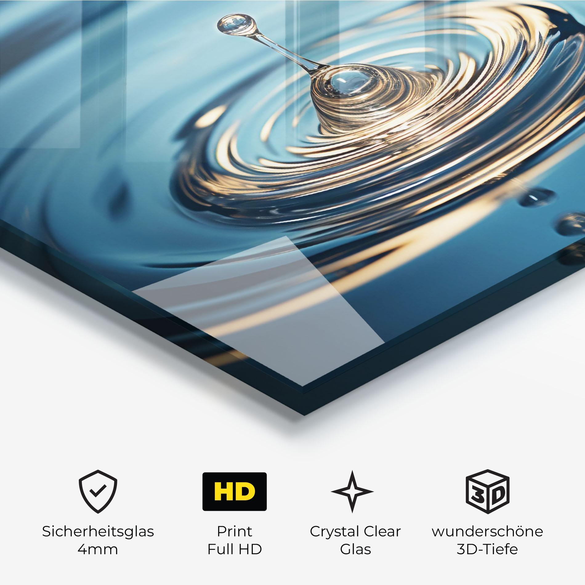 Glasbild Cream Water Drop mockup 3