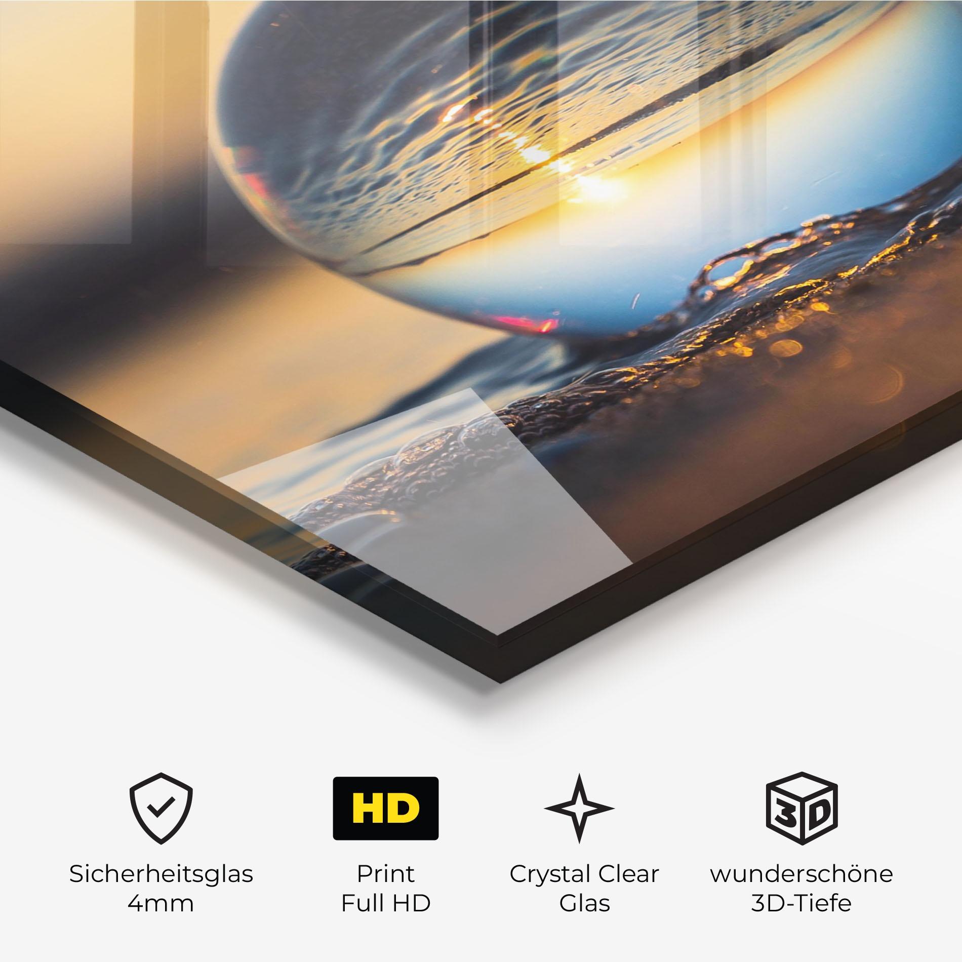 Glasbild Water Bubble Reflecting mockup 3