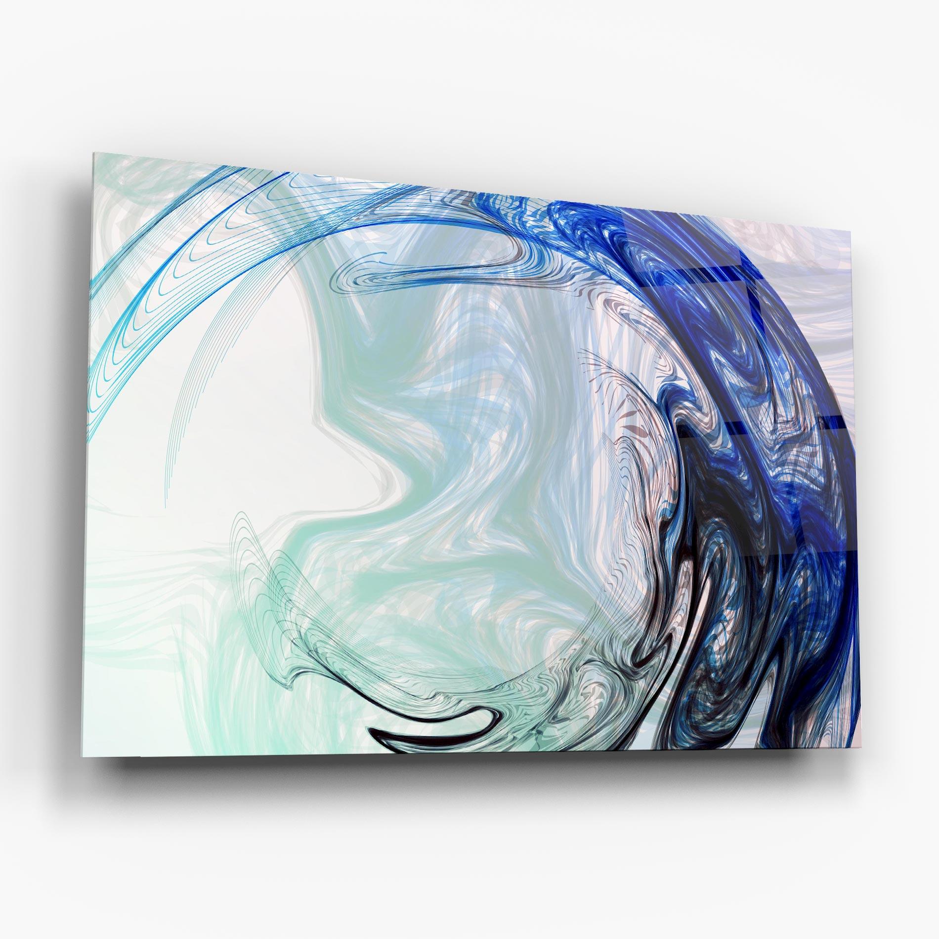 Glasbild Blue Black Art mockup 6