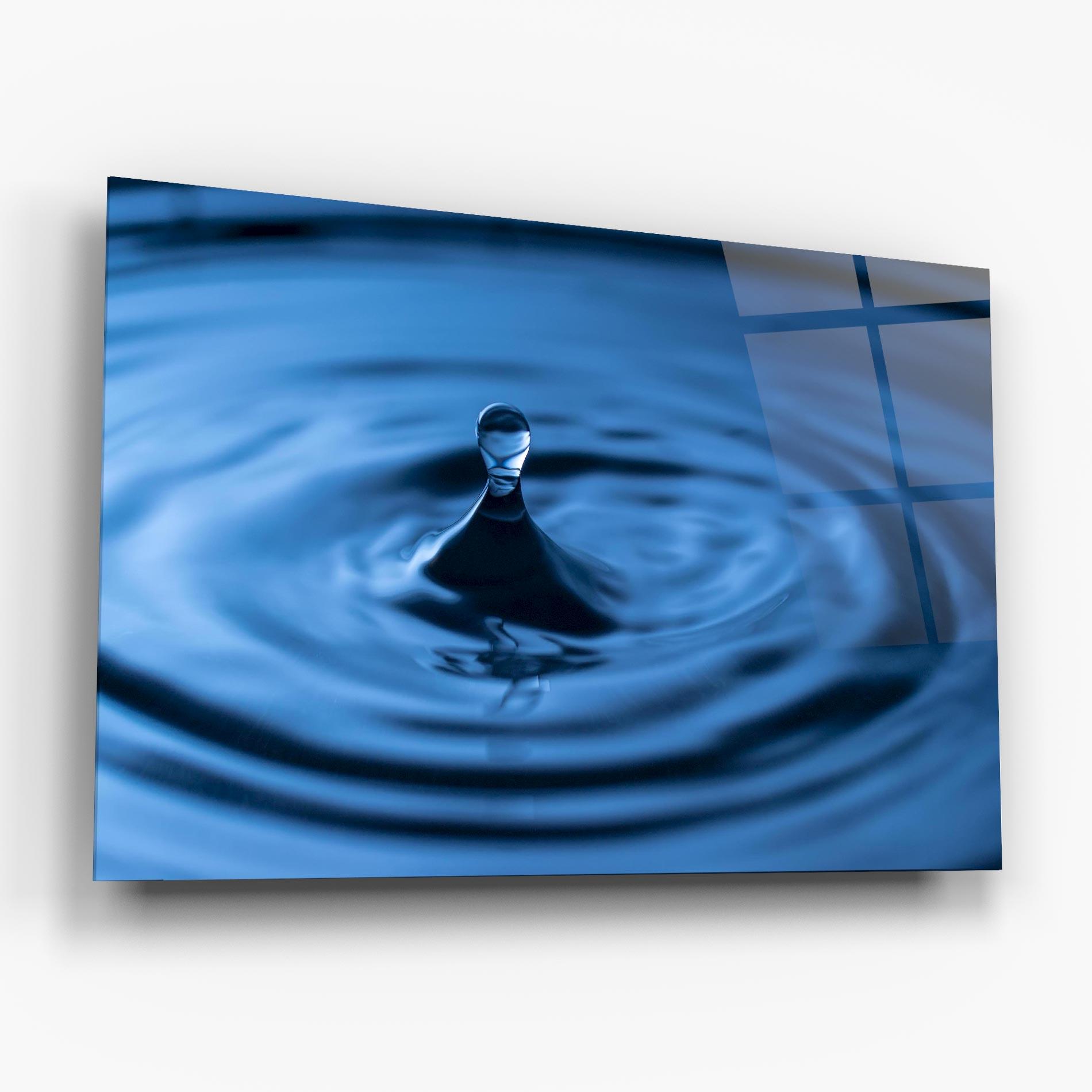 Glasbild Blue Small Drop mockup 6