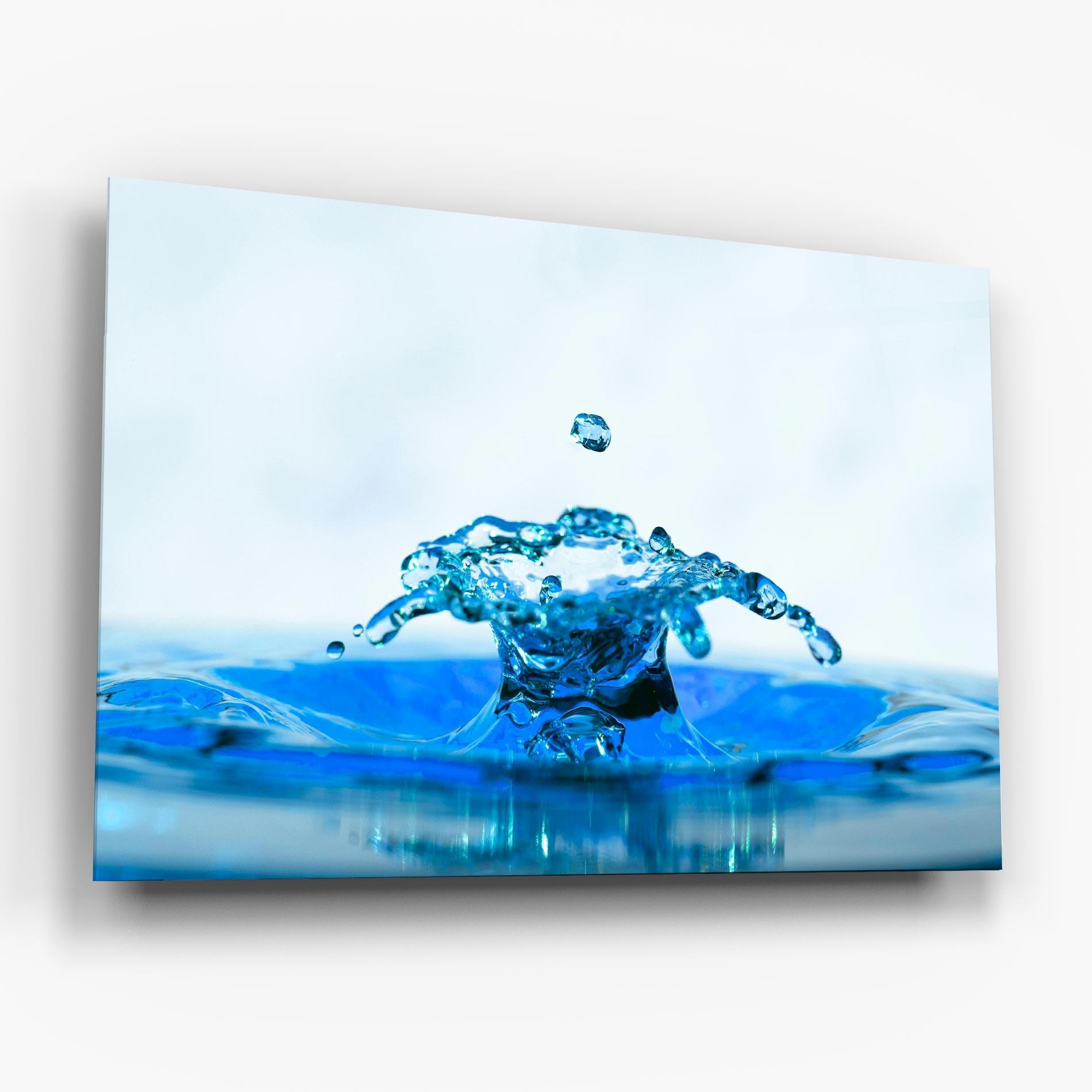 Glasbild Blue Water Splash mockup 6