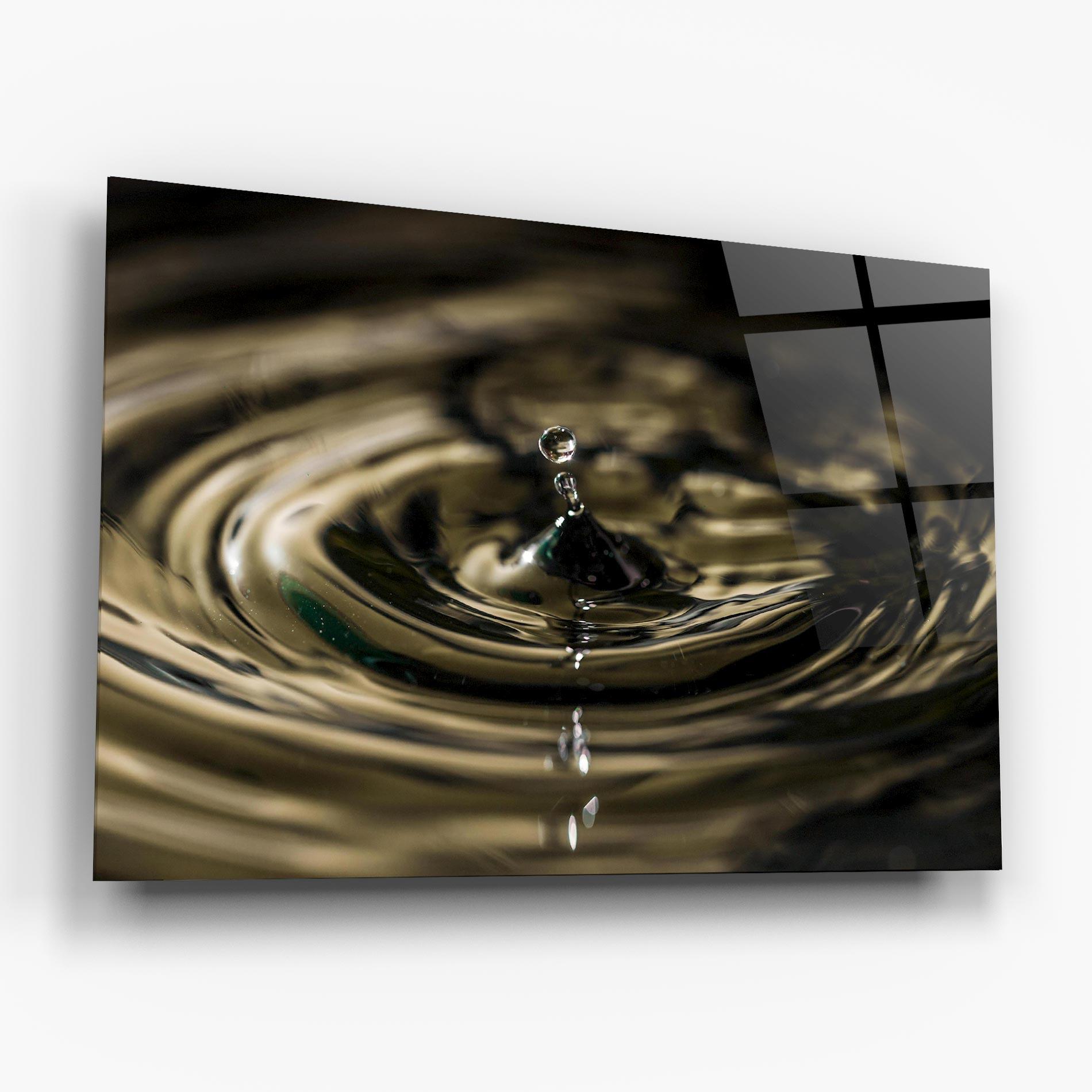 Glasbild Brown Water Drop mockup 6