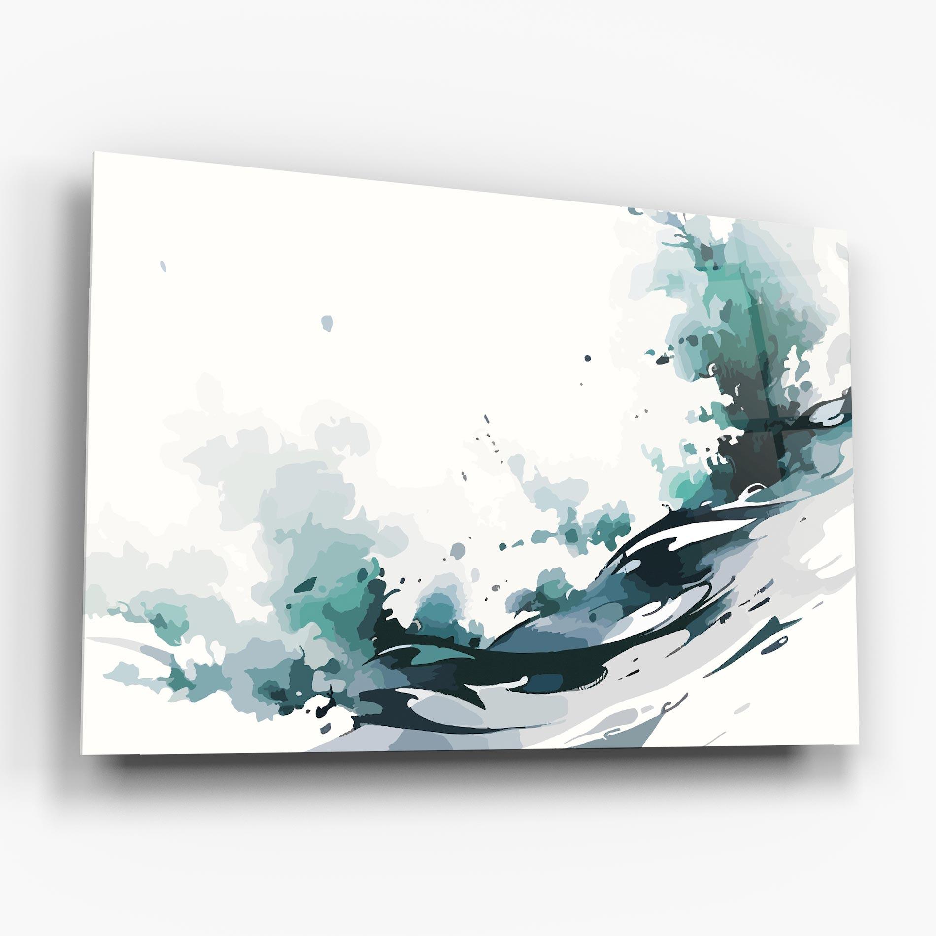 Glasbild Green Blue Wave mockup 6