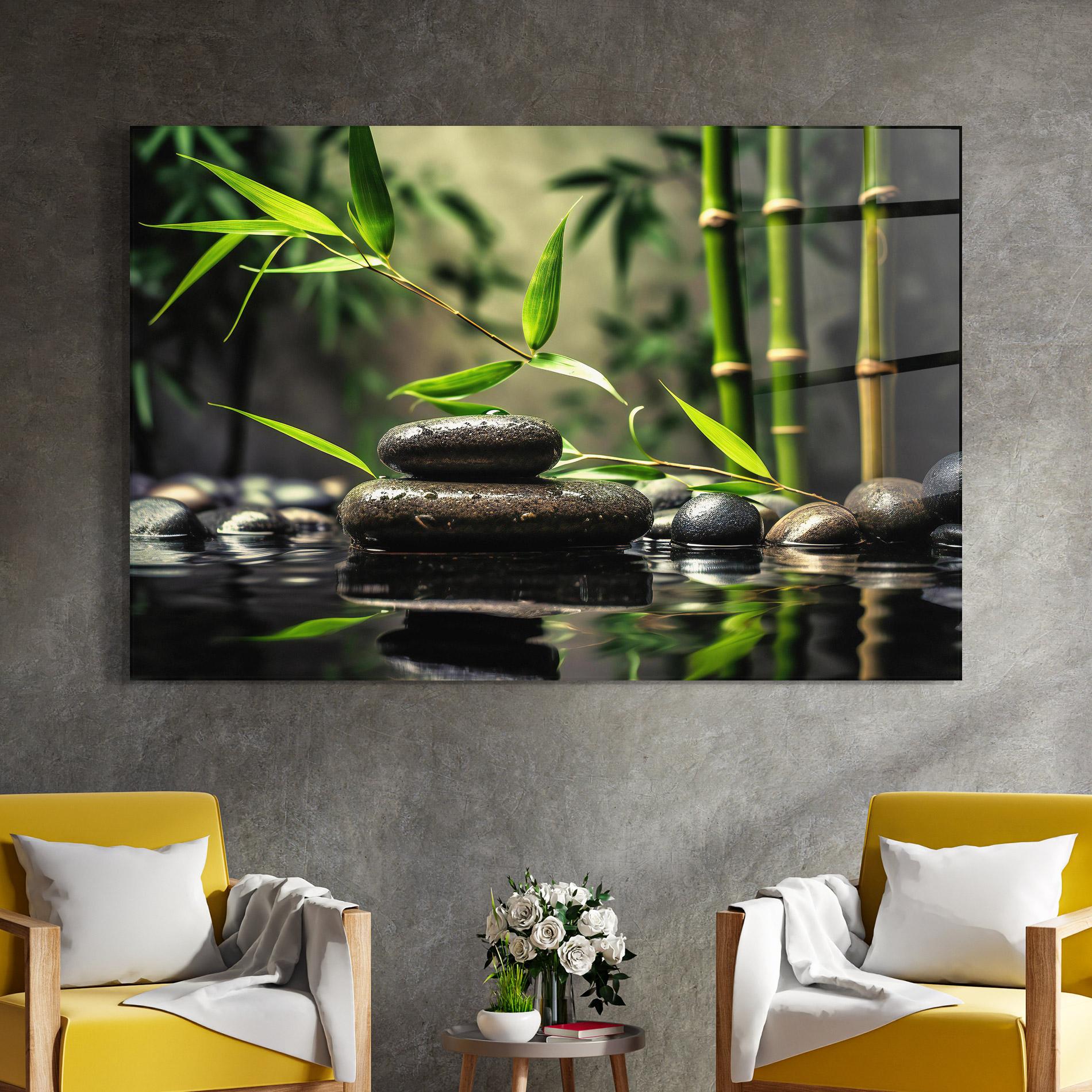 Glasbild Bamboo Plant Water mockup 4