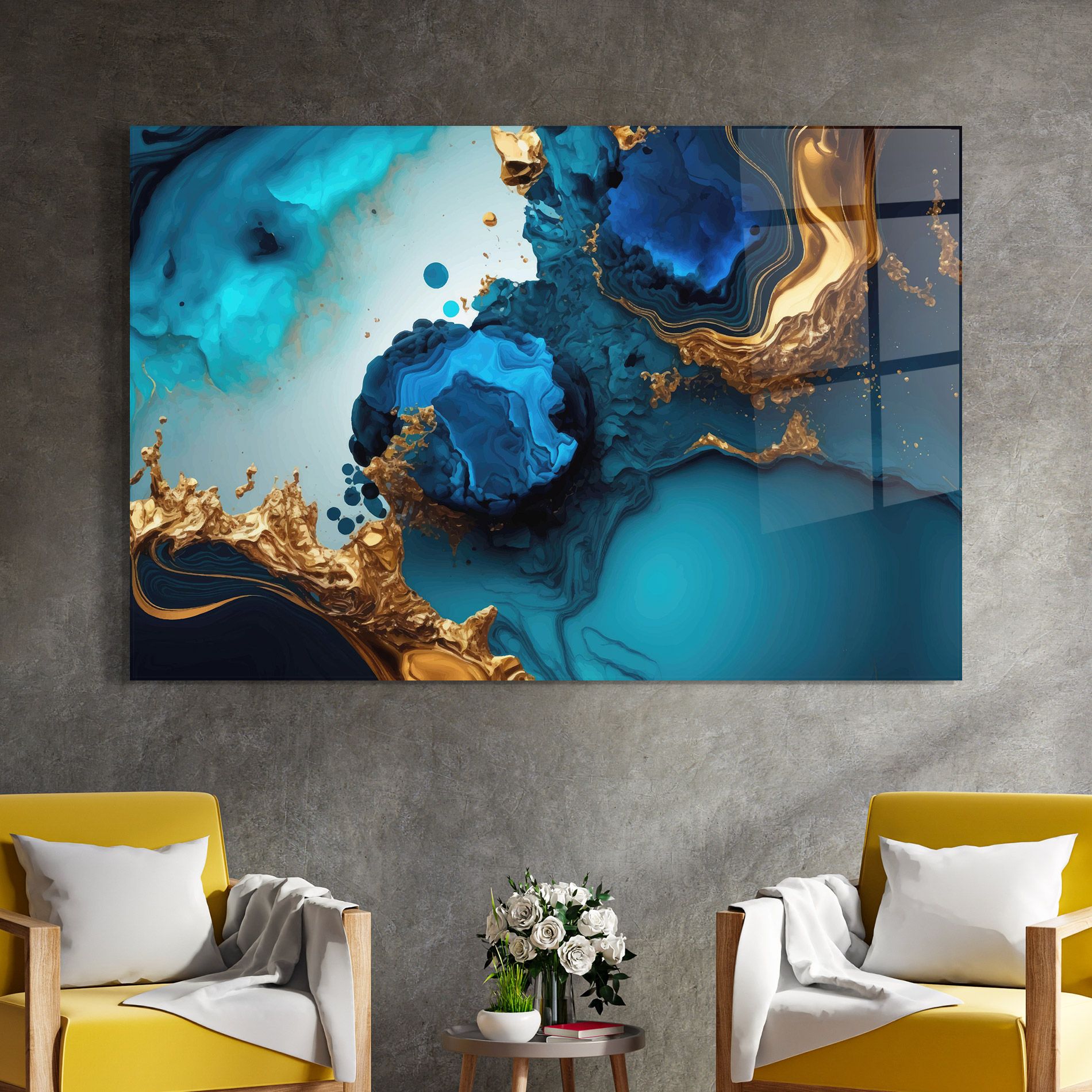 Blue Gold Wave mockup 4