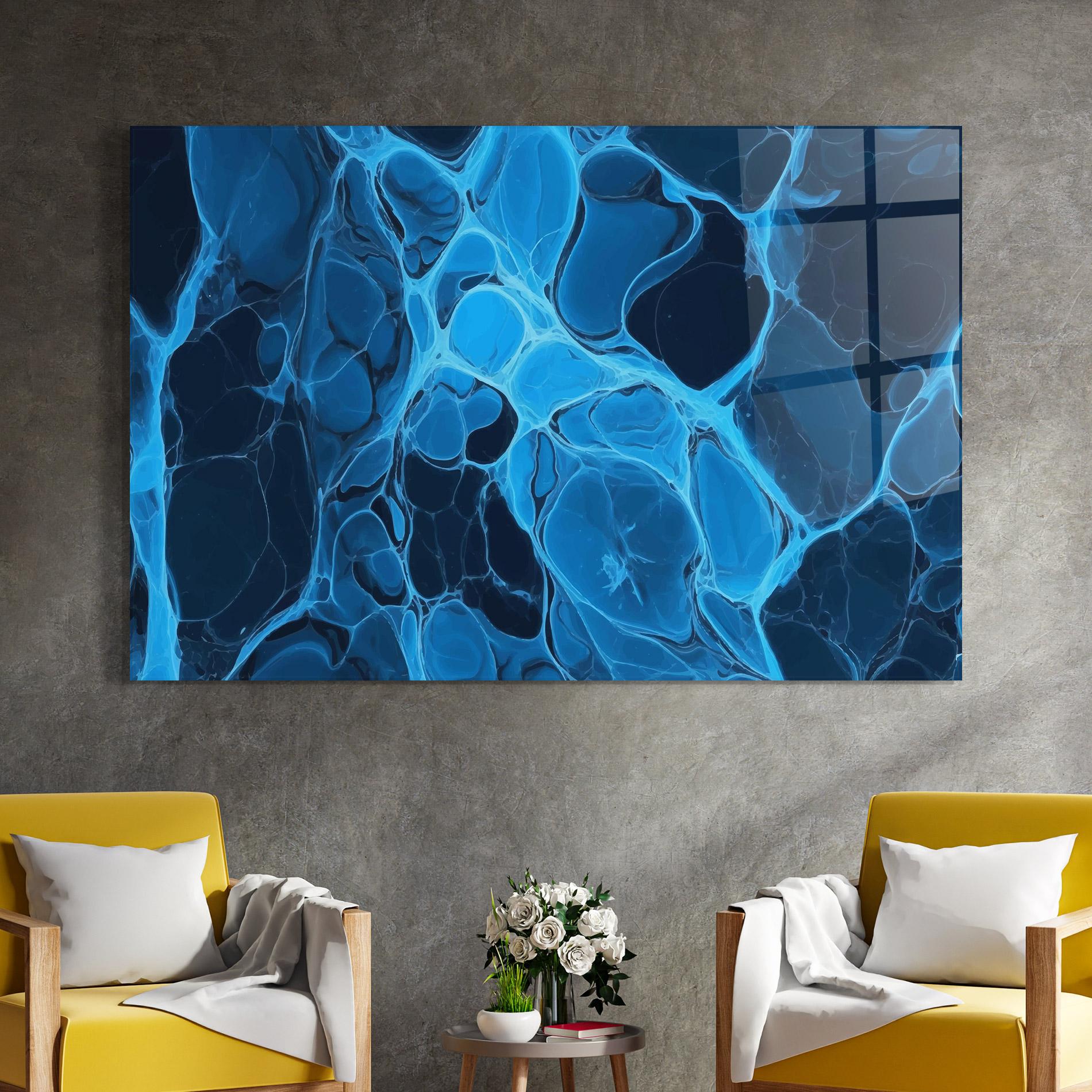 Glasbild Blue Shade Water mockup 4