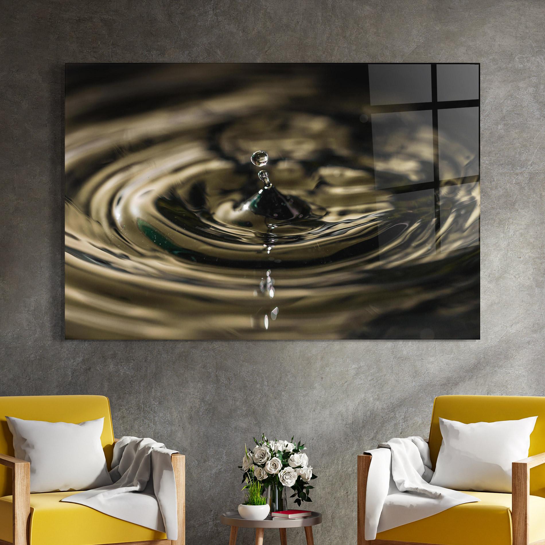 Glasbild Brown Water Drop mockup 4