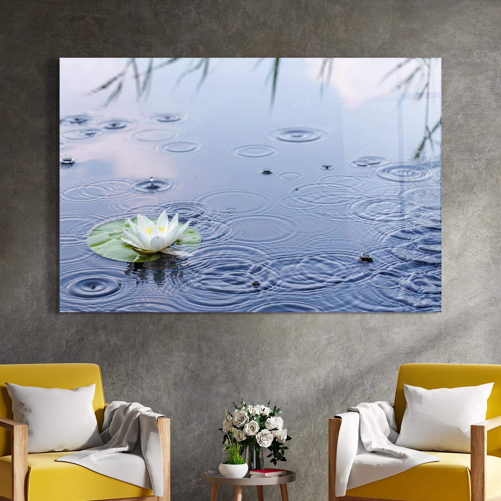 Glasbild Clear Lake Rain mockup 4