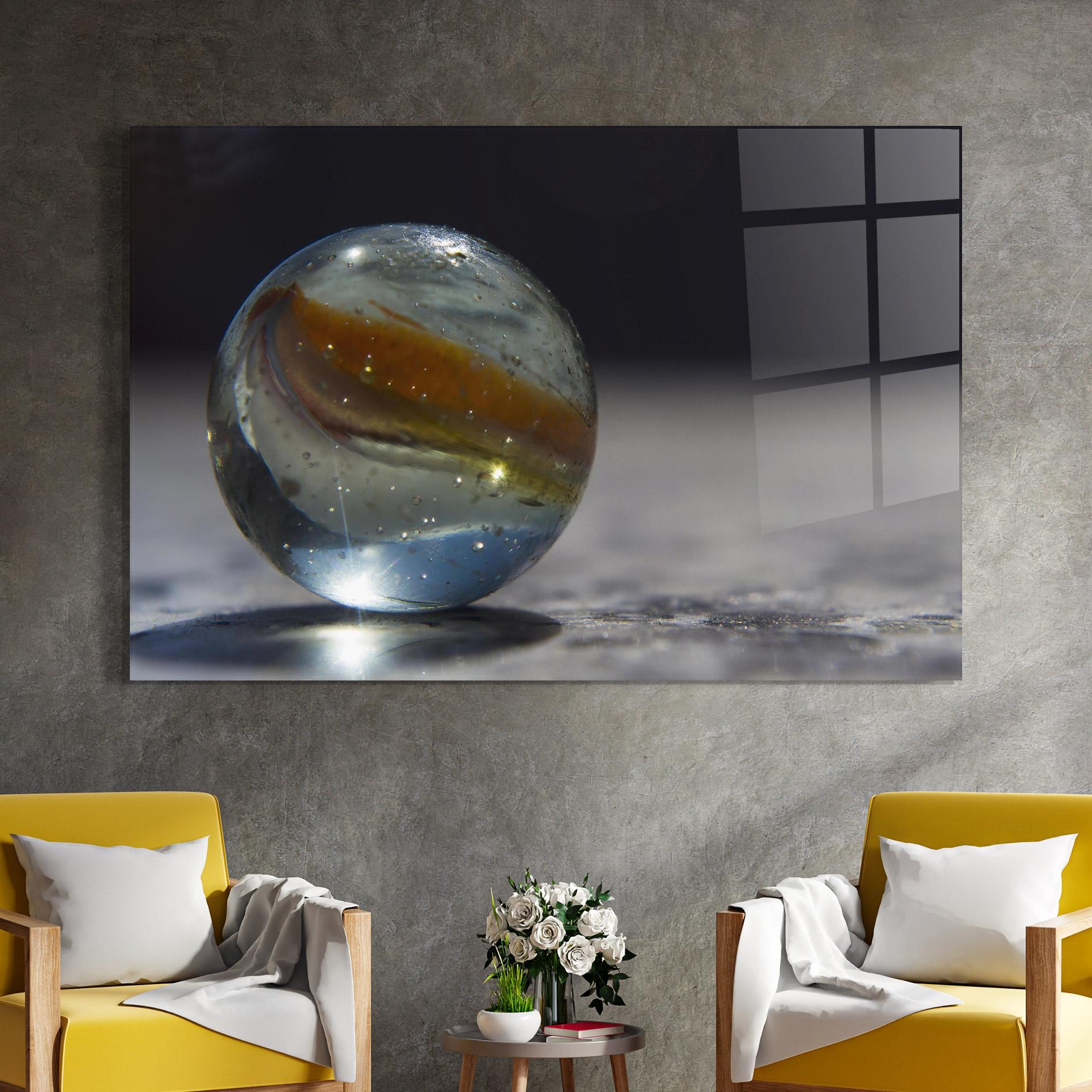 Glasbild Colorful Glass Sphere mockup 4