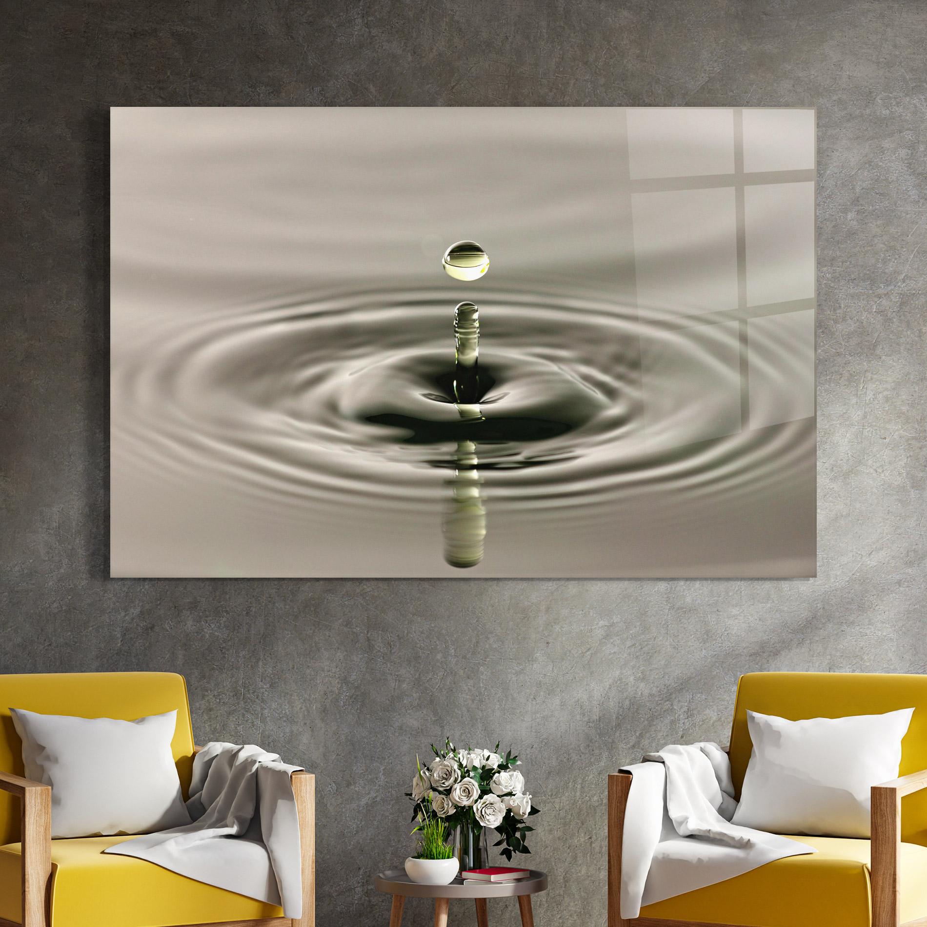 Glasbild Green Water Drop mockup 4