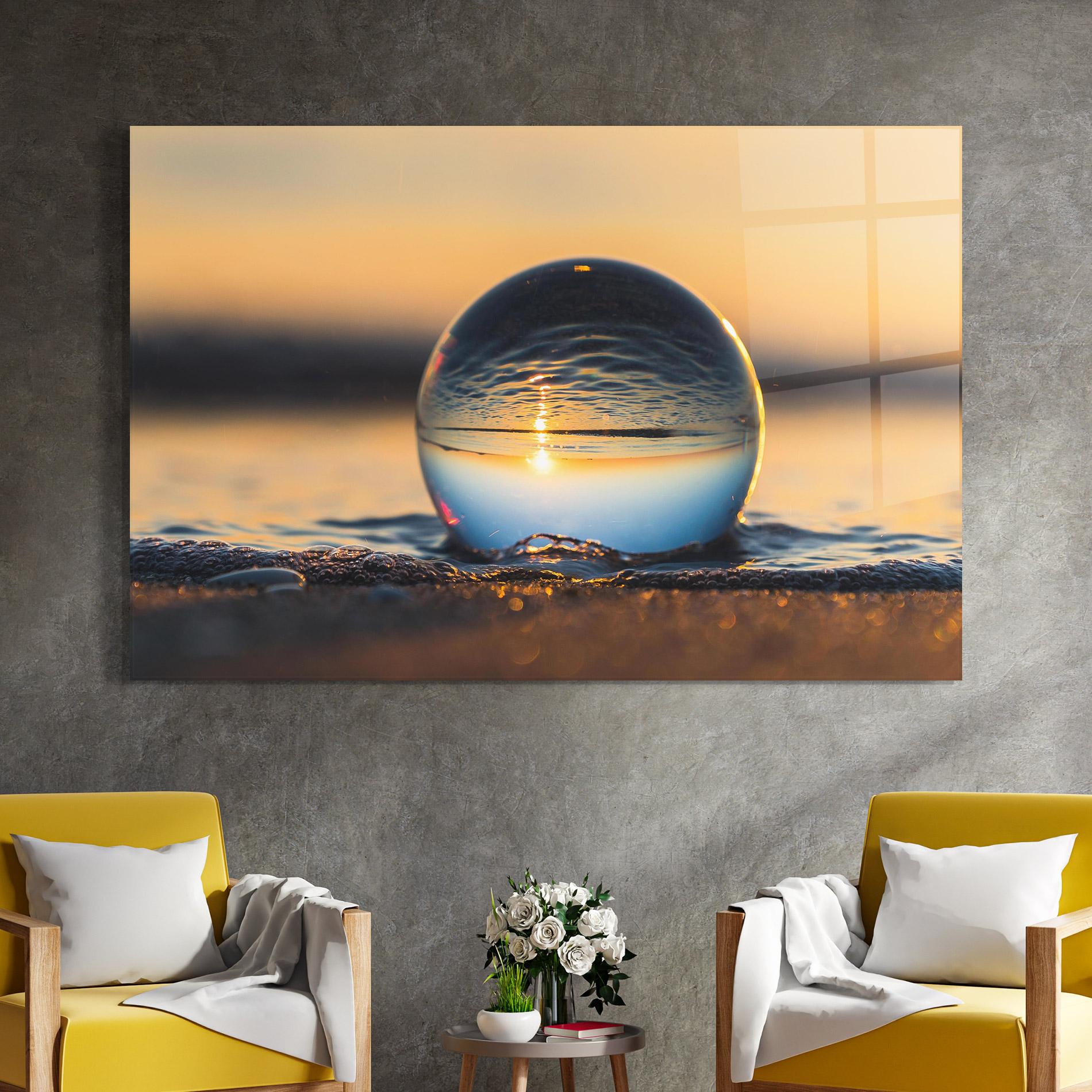 Glasbild Water Bubble Reflecting mockup 4