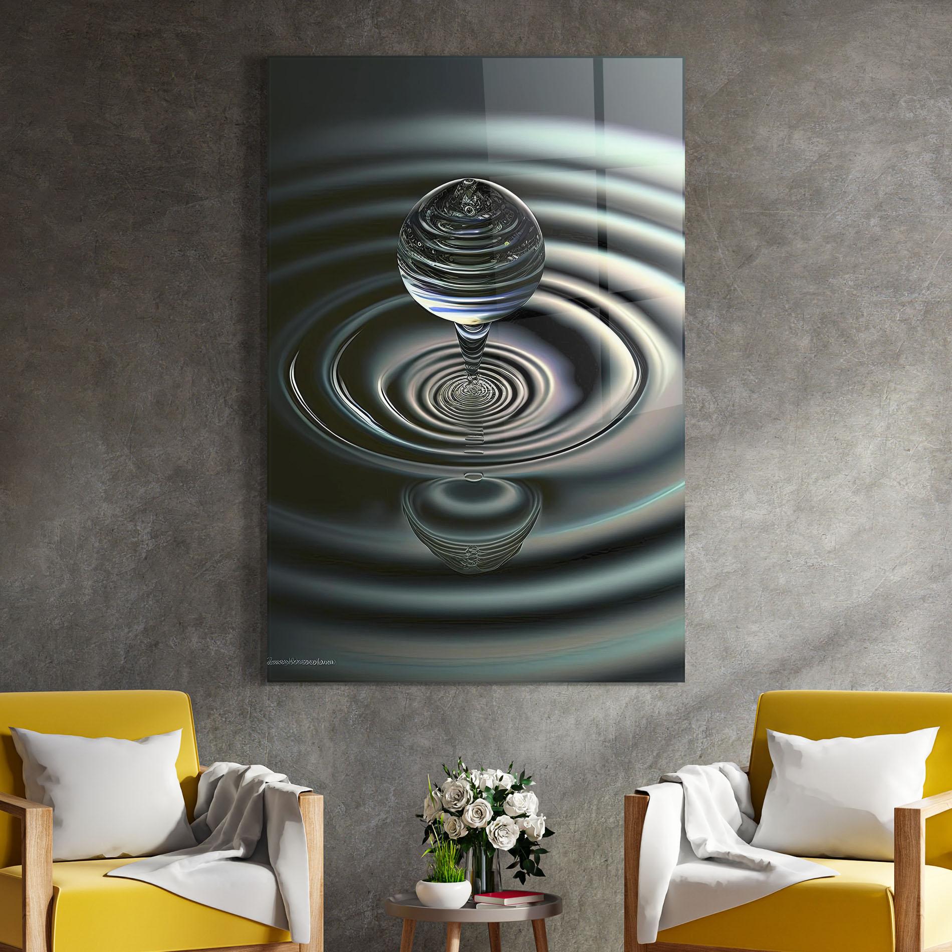 Glasbild Beautiful Water Drop mockup 4