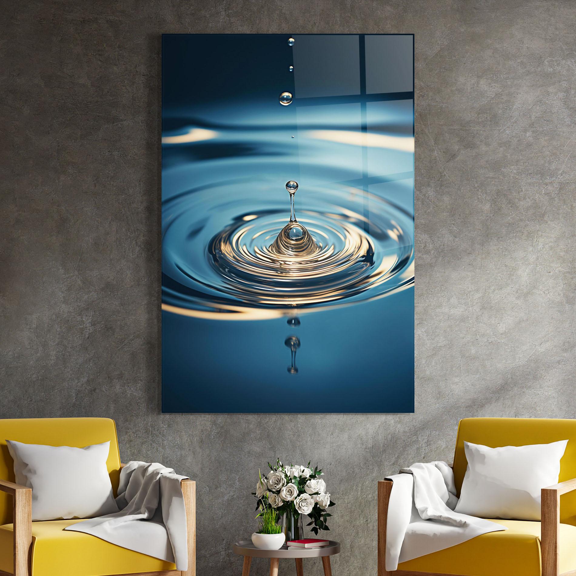 Glasbild Cream Water Drop mockup 4