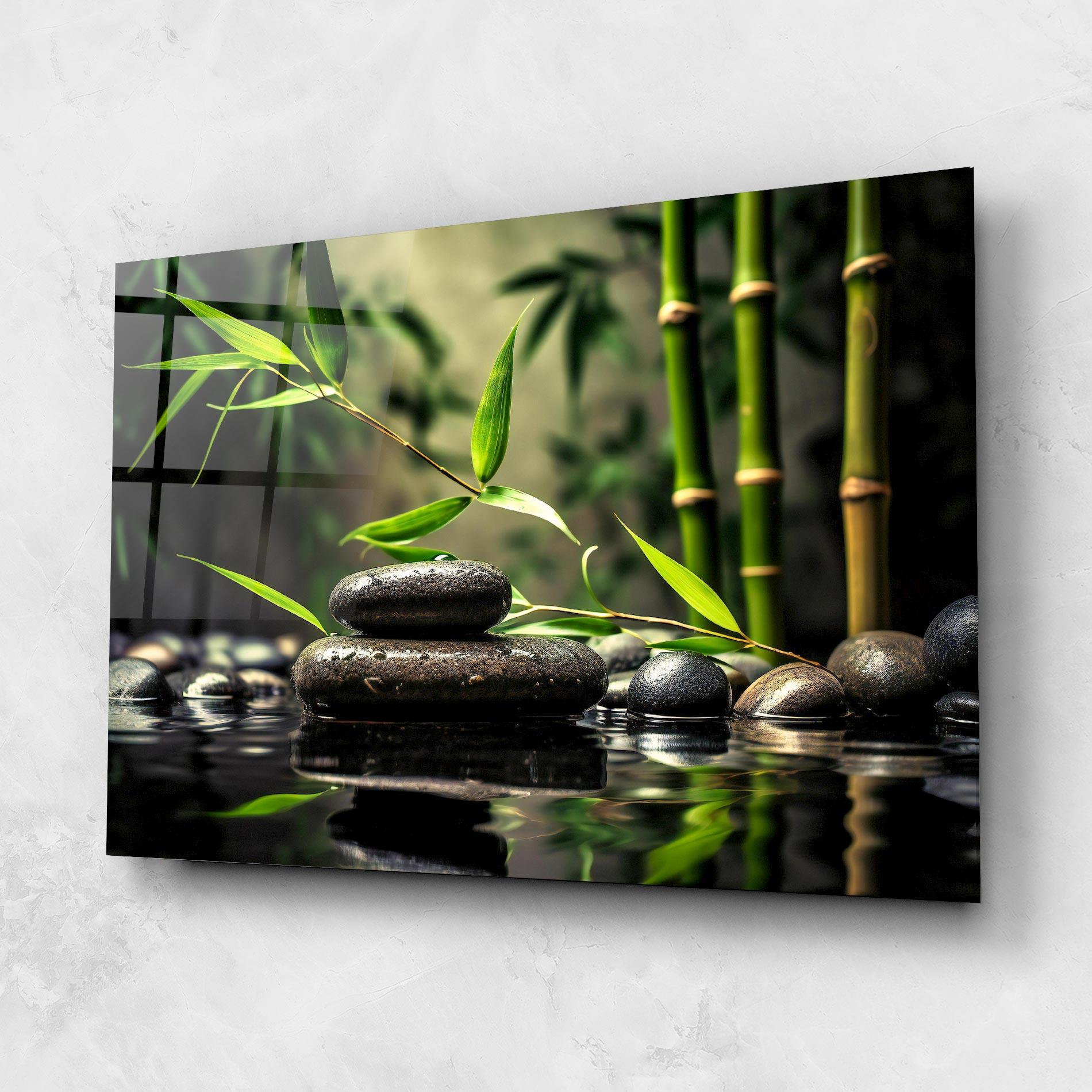 Glasbild Bamboo Plant Water mockup 1