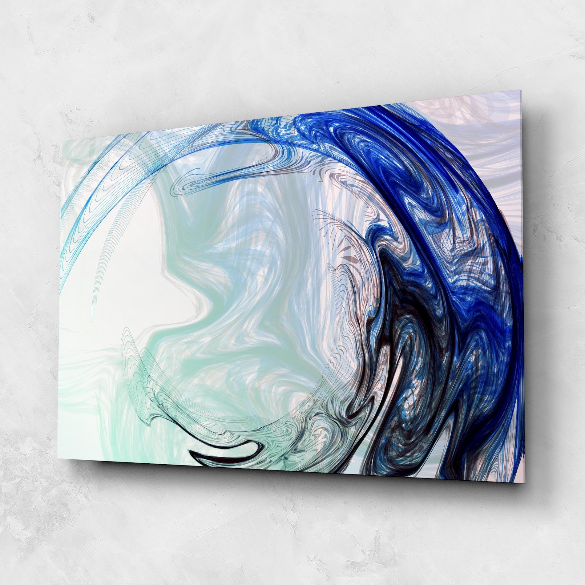 Glasbild Blue Black Art mockup 1