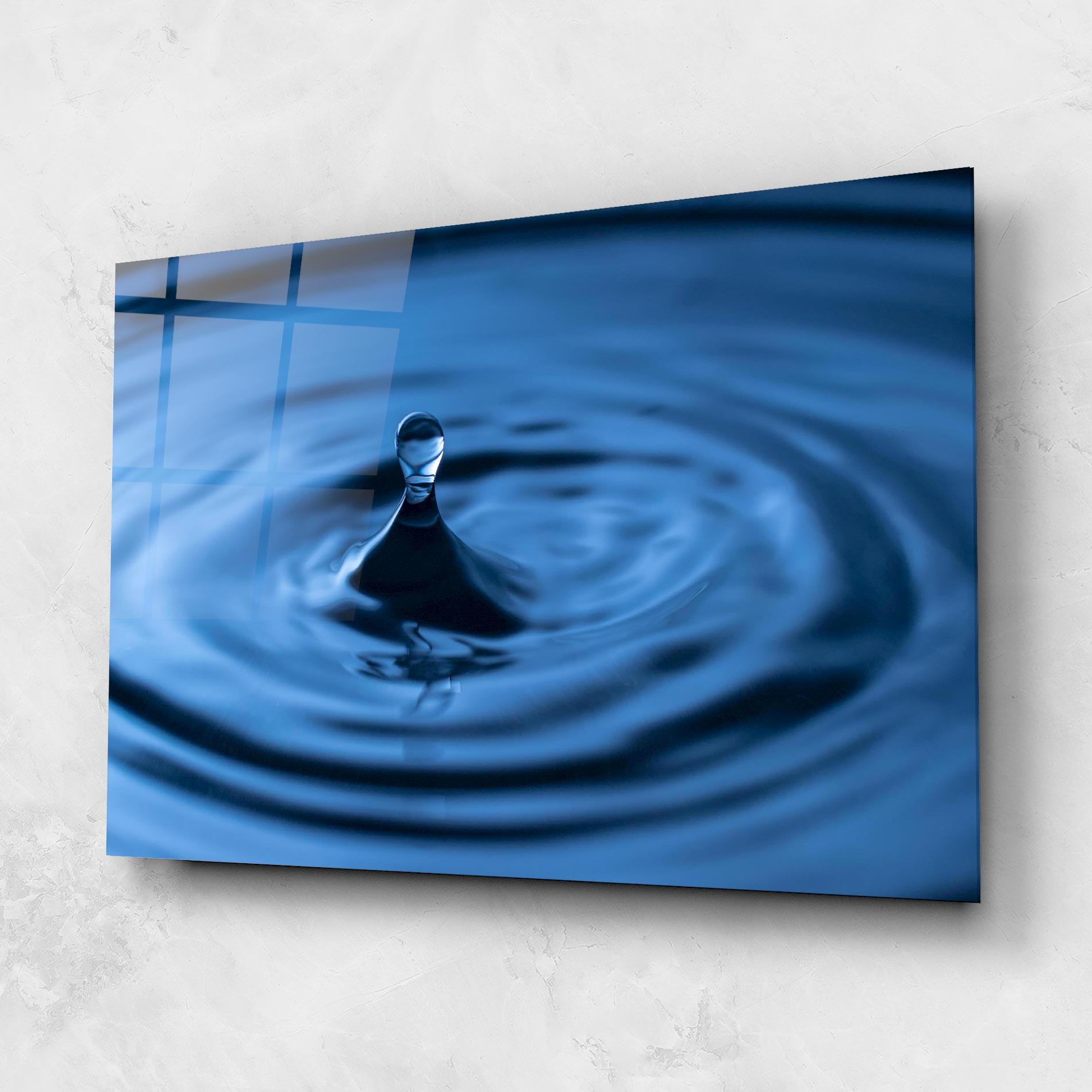 Glasbild Blue Small Drop mockup 1