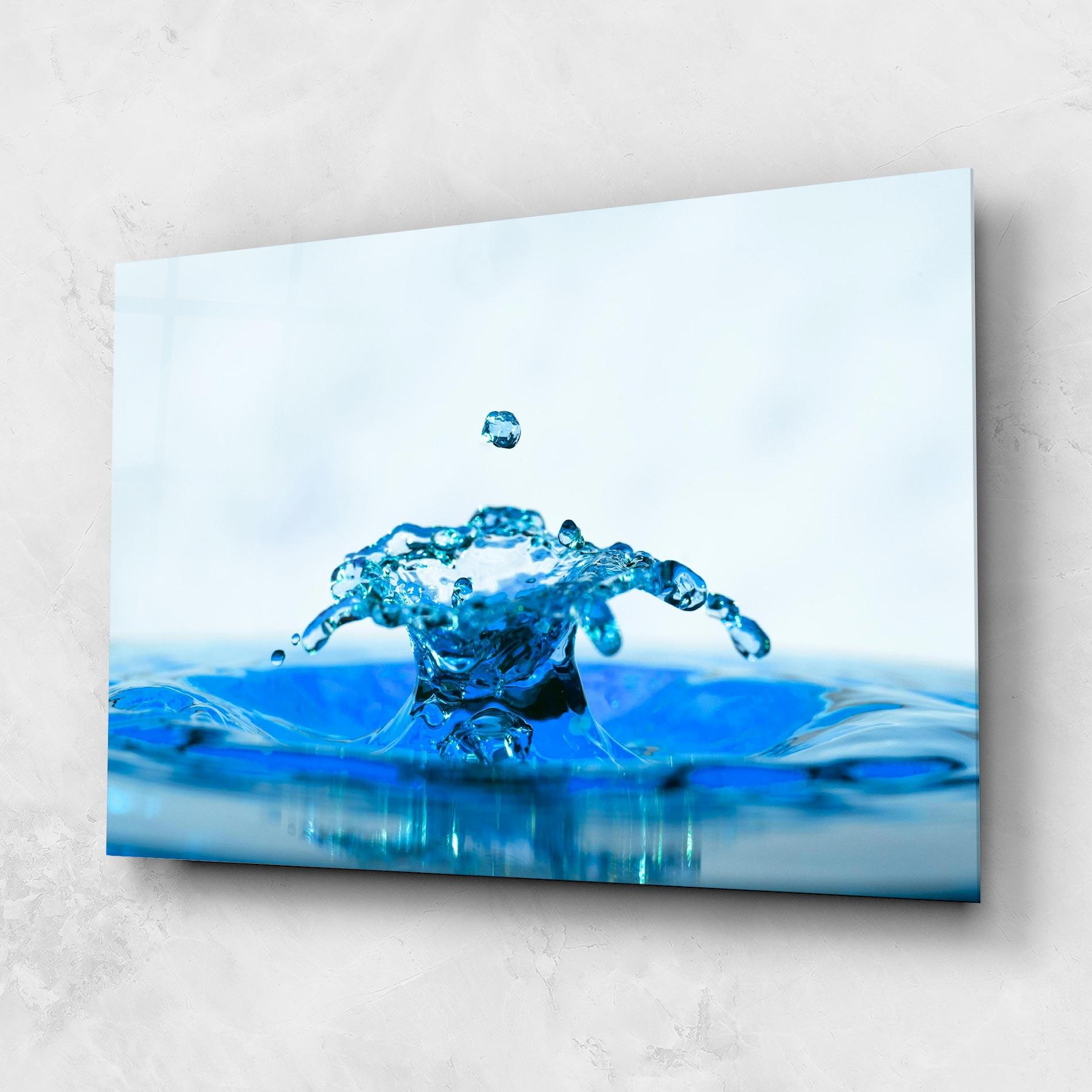 Glasbild Blue Water Splash mockup 1