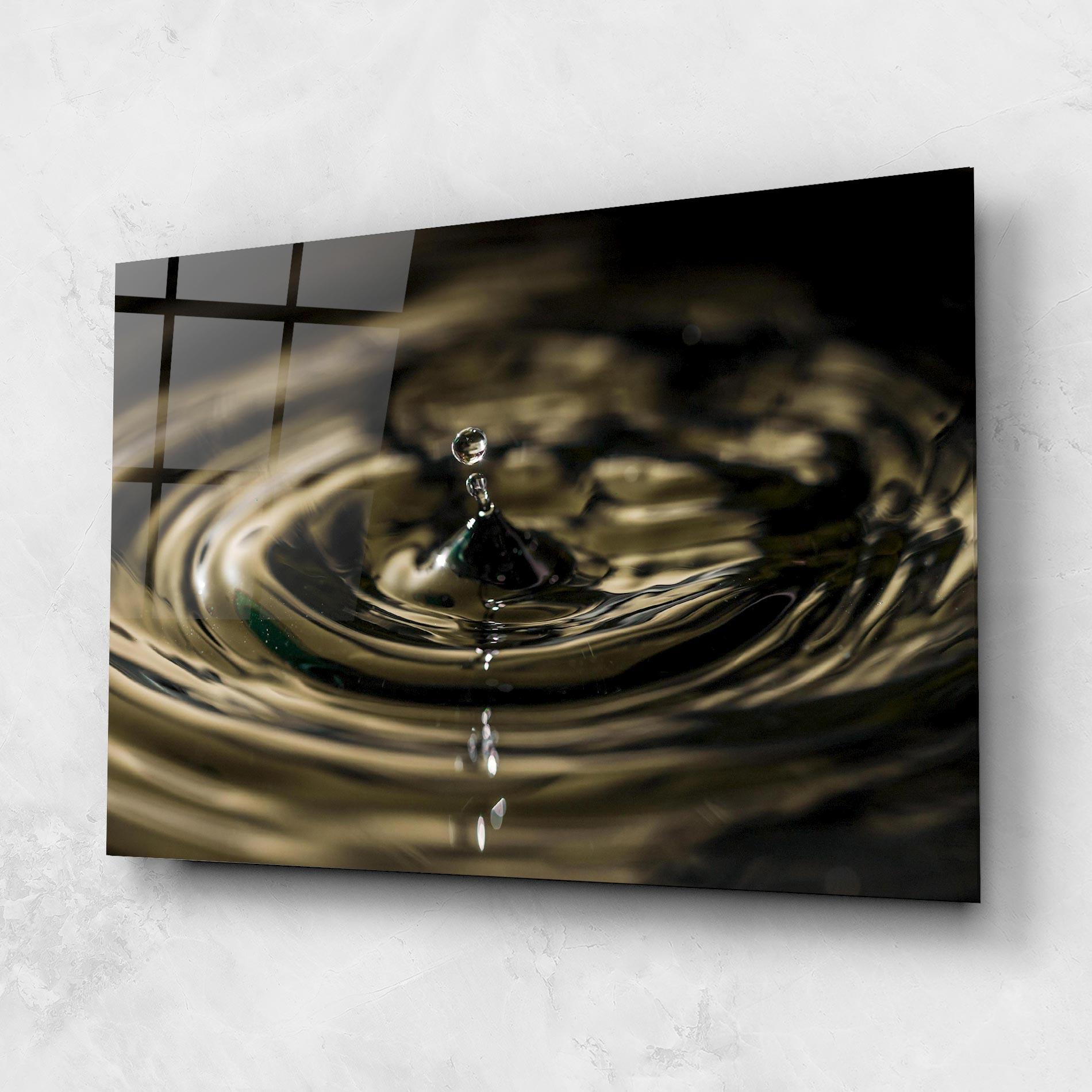 Glasbild Brown Water Drop mockup 1