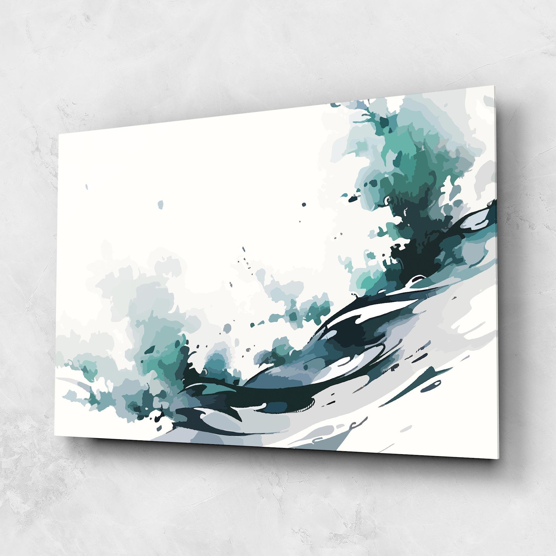 Glasbild Green Blue Wave mockup 1