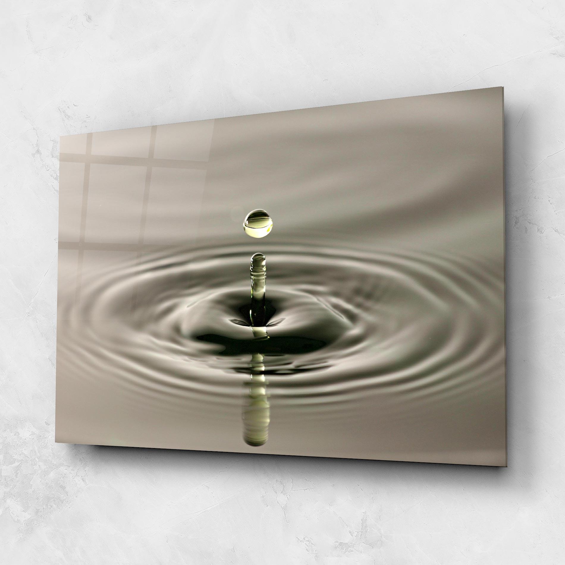 Glasbild Green Water Drop mockup 1