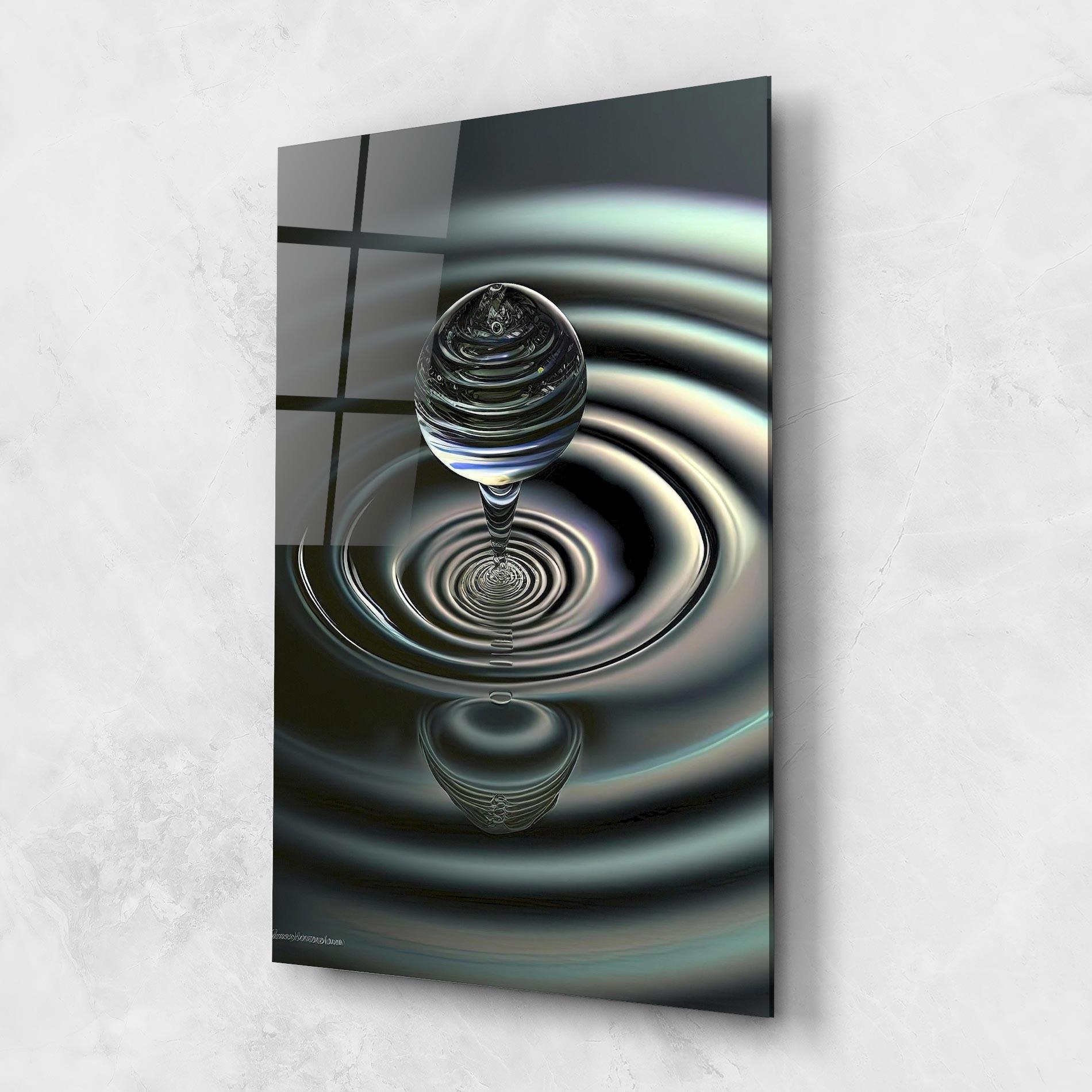 Glasbild Beautiful Water Drop mockup 1