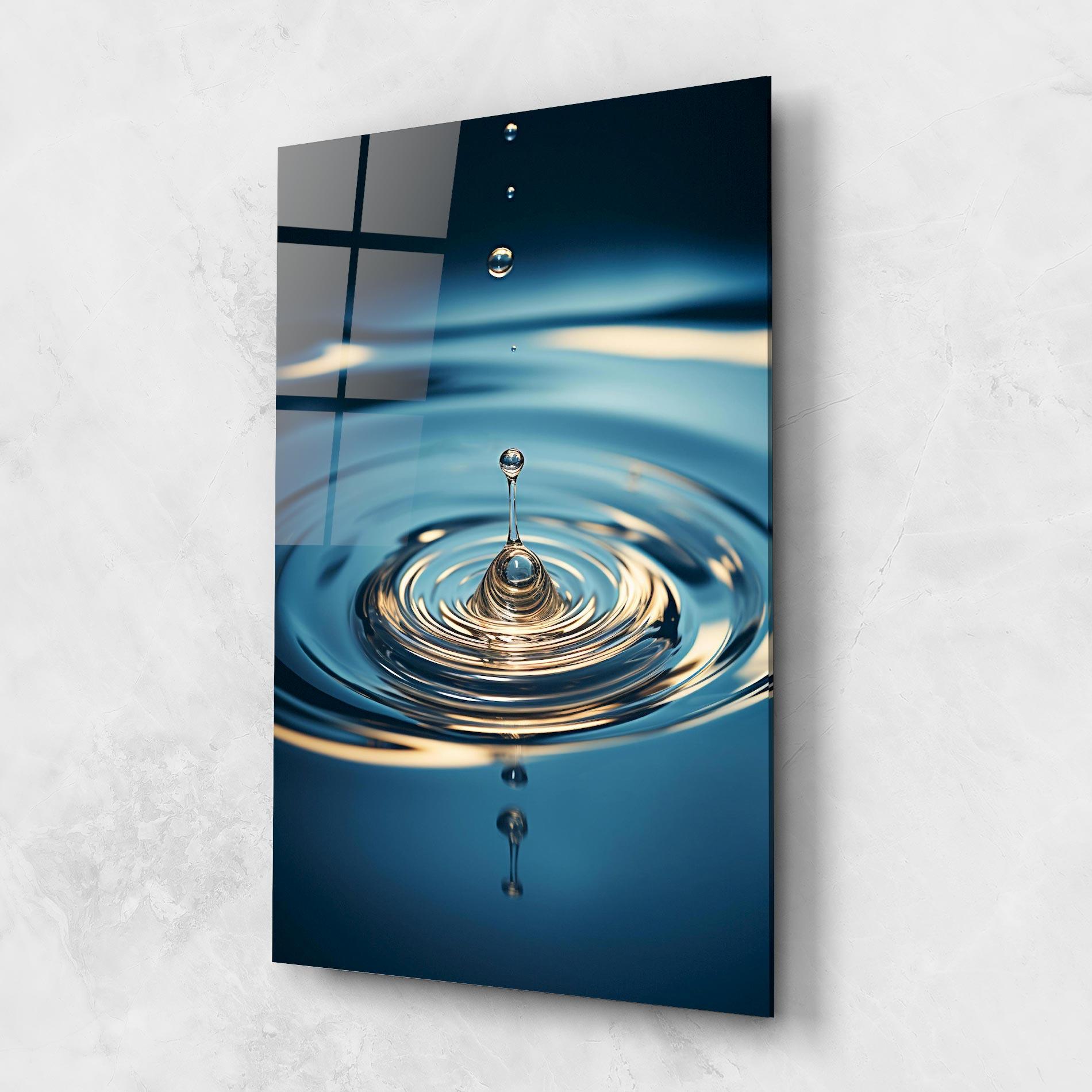 Glasbild Cream Water Drop mockup 1