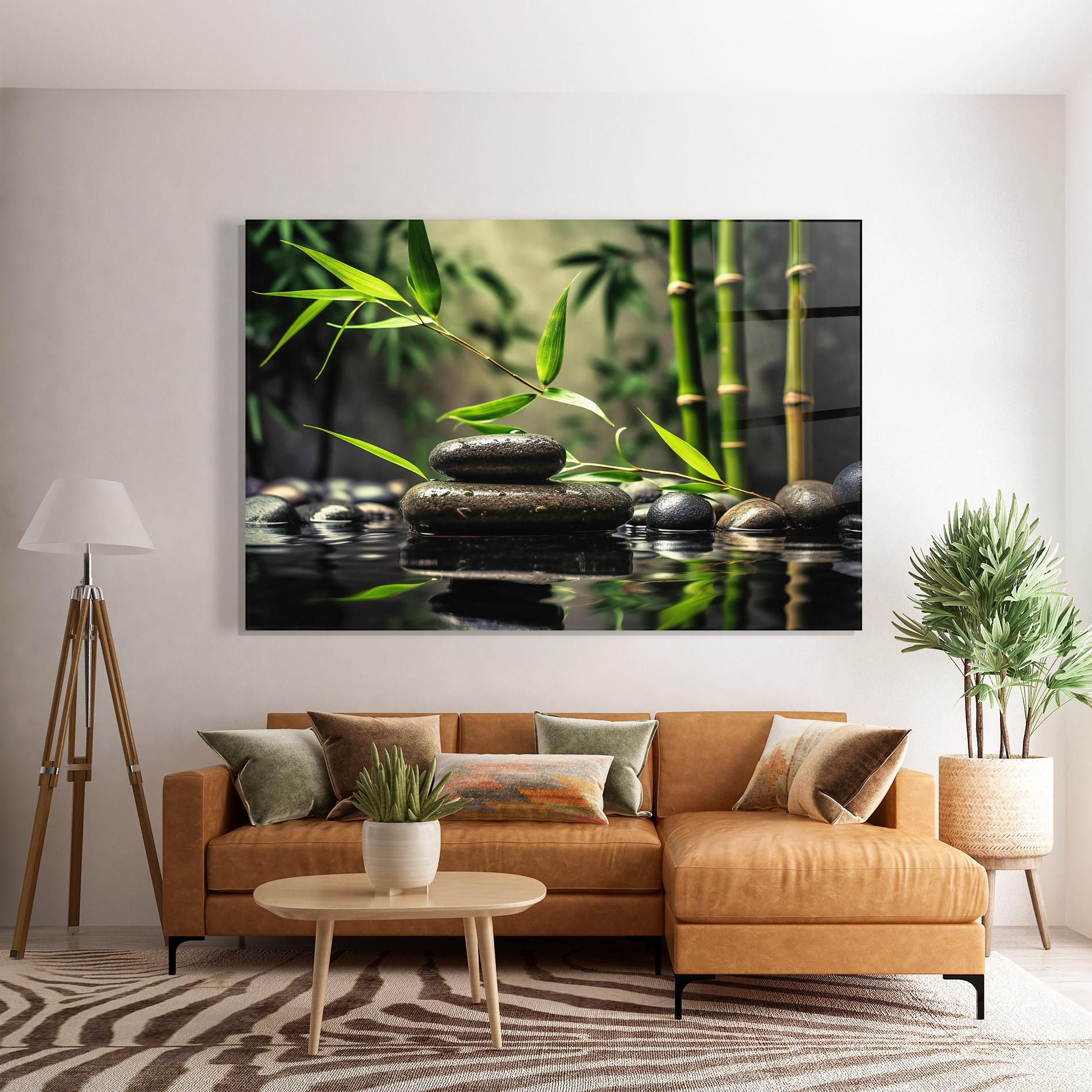 Glasbild Bamboo Plant Water mockup 7