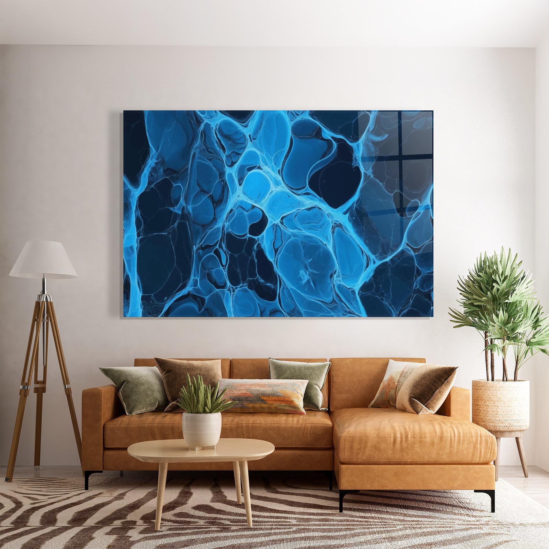 Glasbild Blue Shade Water mockup 7