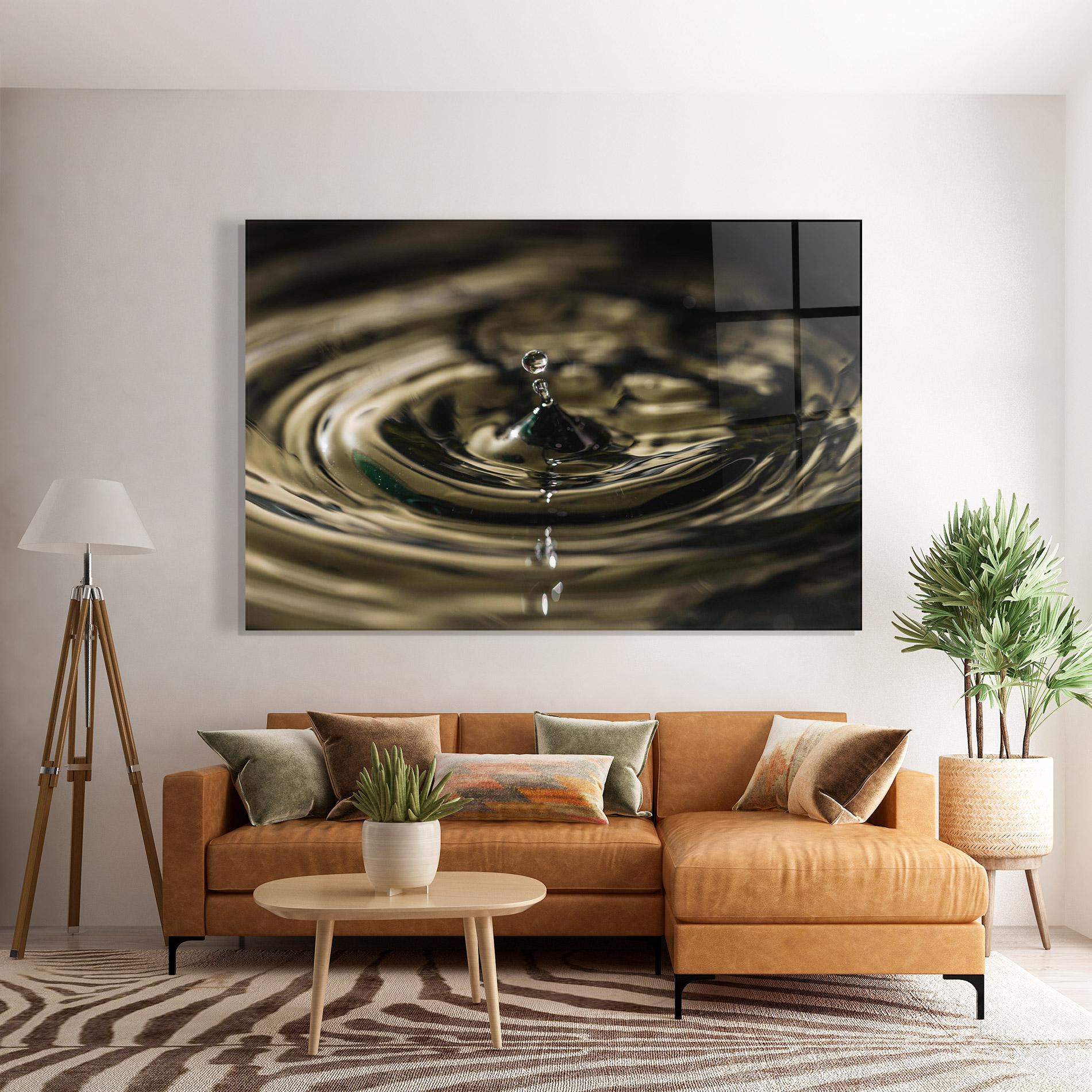 Glasbild Brown Water Drop mockup 7