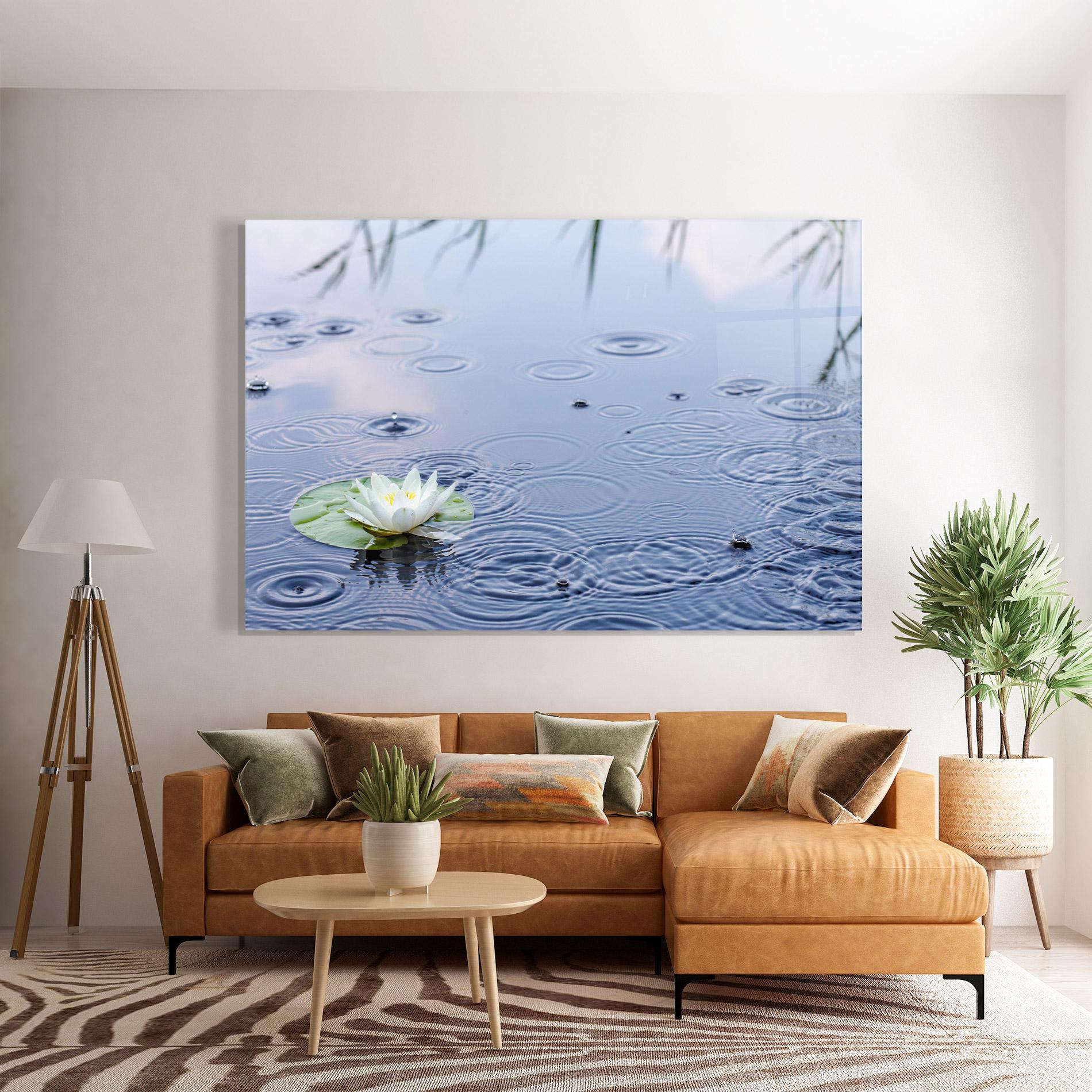 Glasbild Clear Lake Rain mockup 7