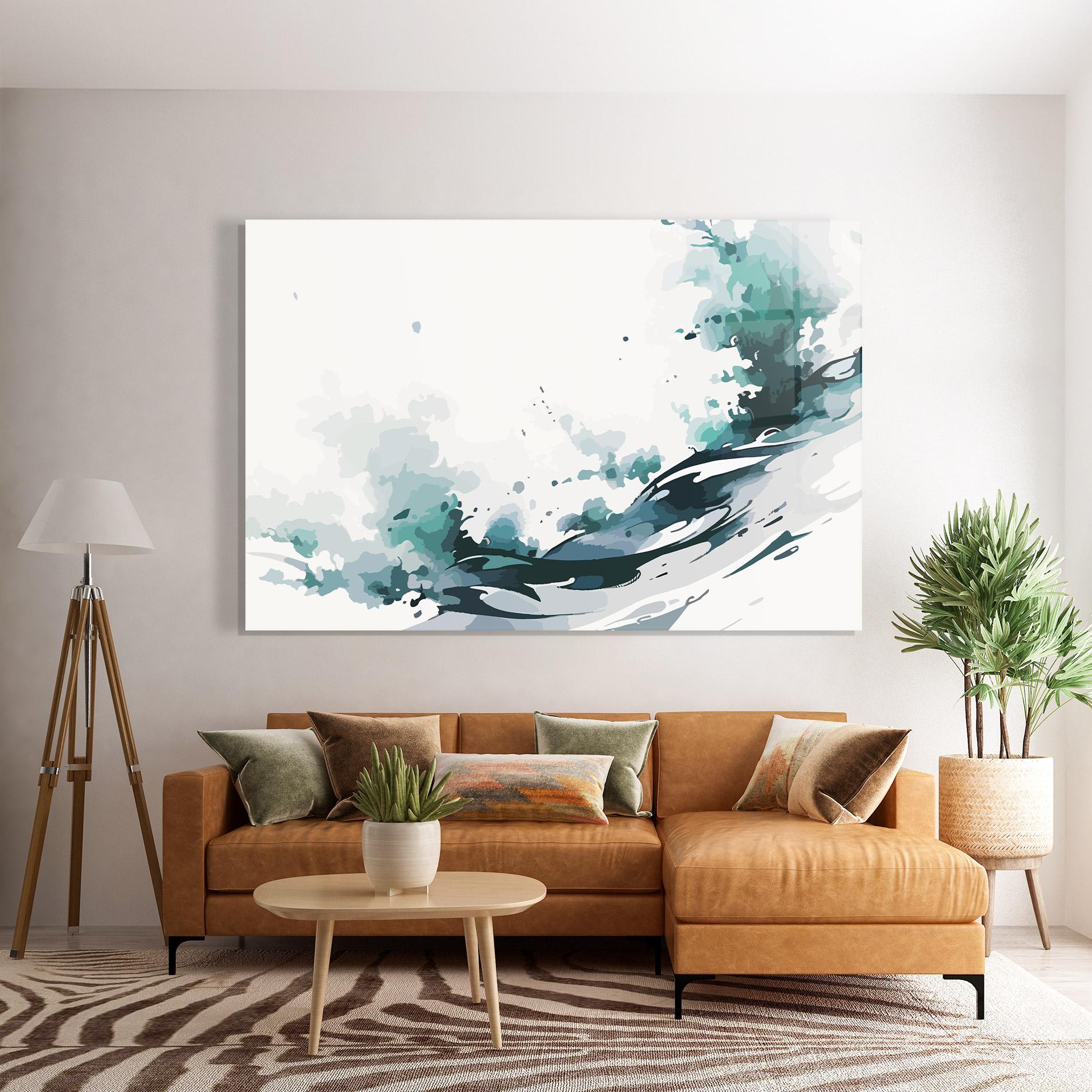 Glasbild Green Blue Wave mockup 7