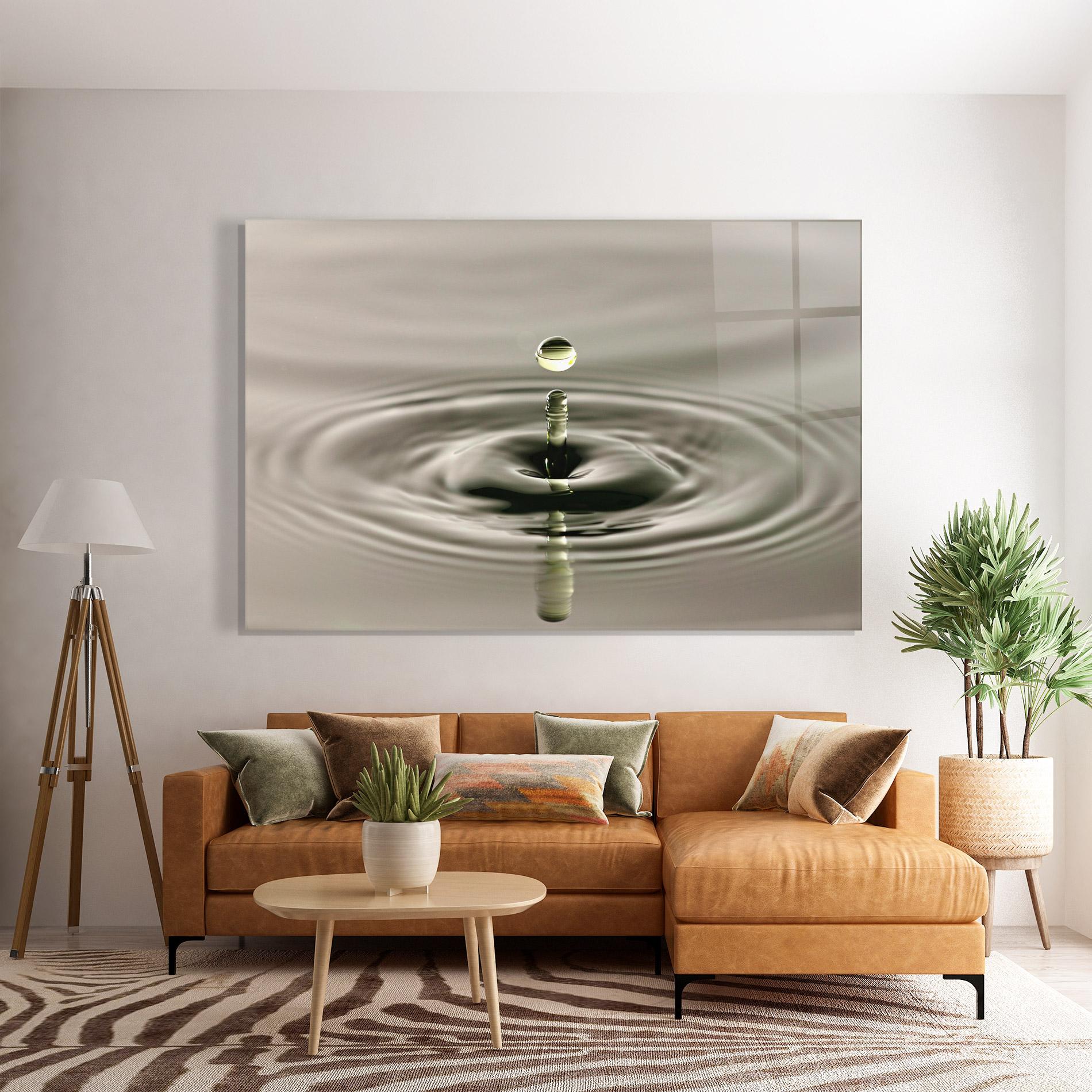 Glasbild Green Water Drop mockup 7