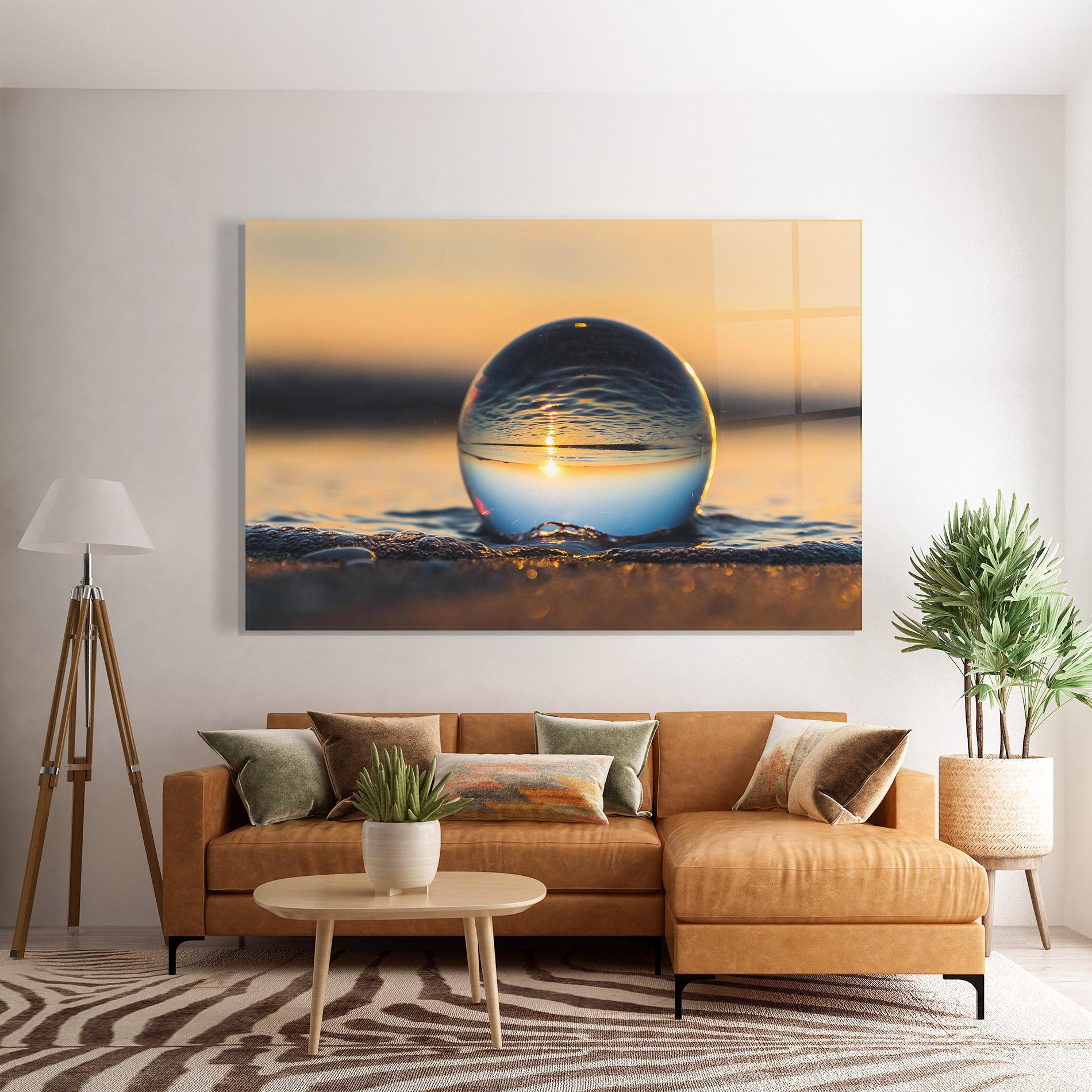 Glasbild Water Bubble Reflecting mockup 7