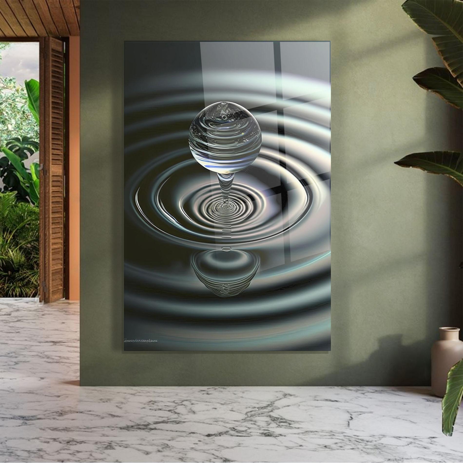 Glasbild Beautiful Water Drop mockup 7